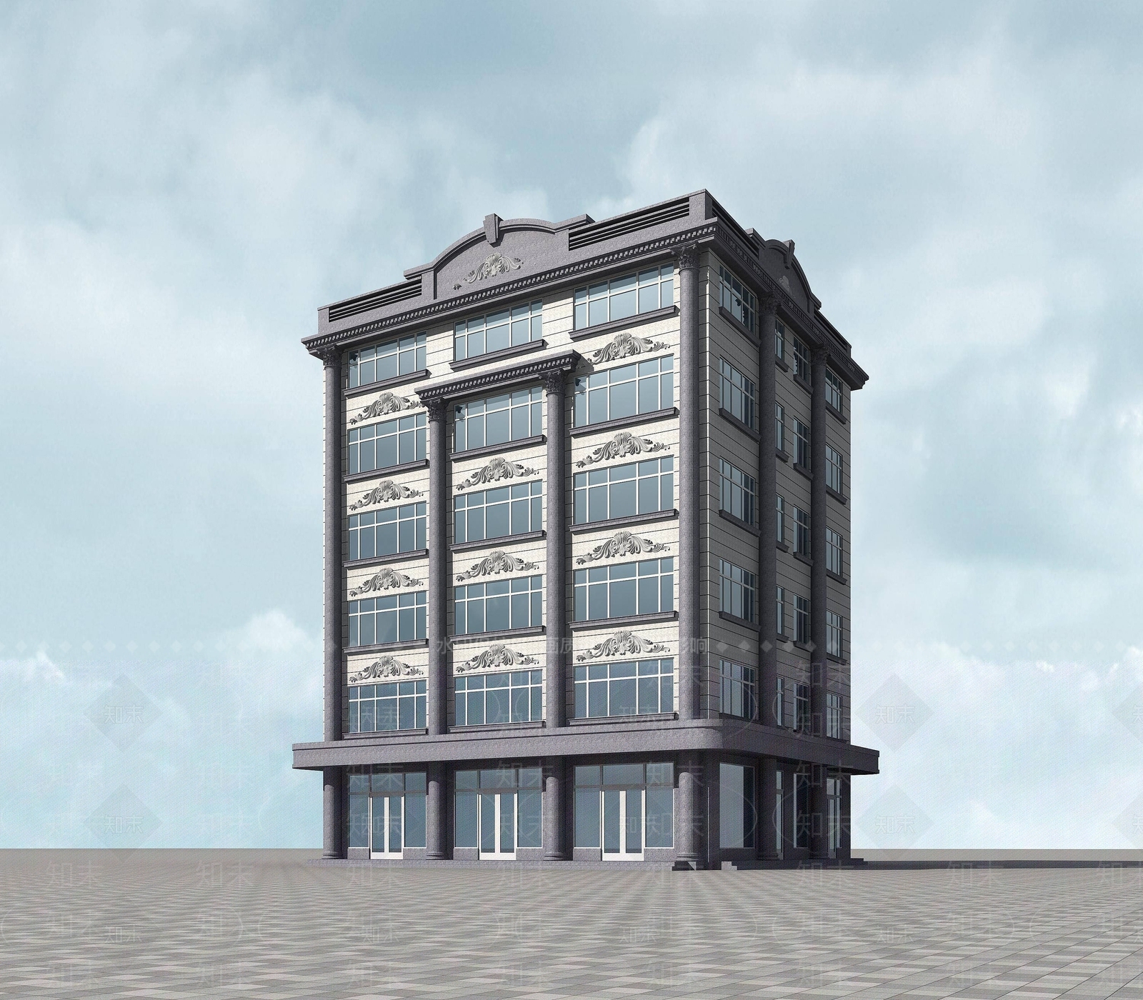 简欧办公楼宾馆银行改造3D模型下载【ID:1193052367】