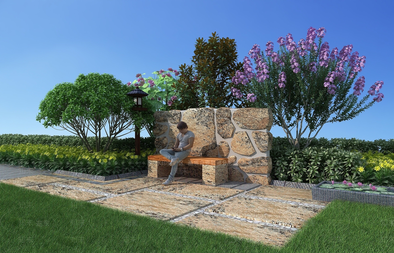 现代园林景观3D模型下载【ID:1193052590】