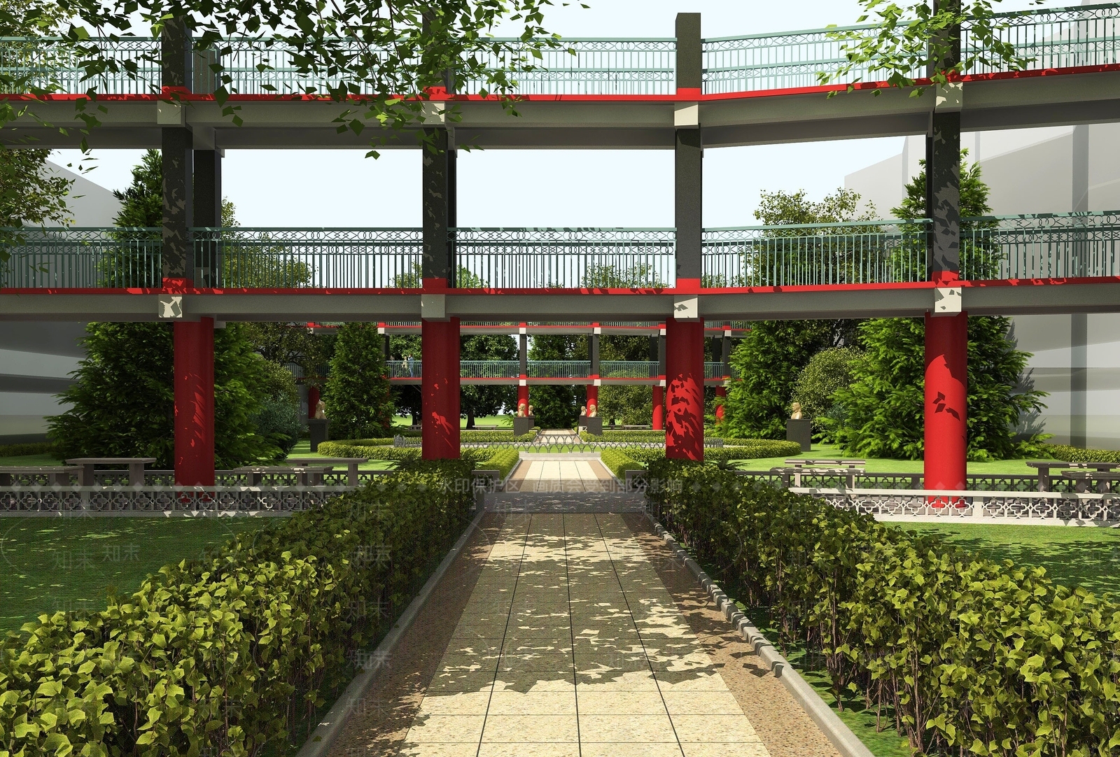 现代景观花园3D模型下载【ID:1193055002】