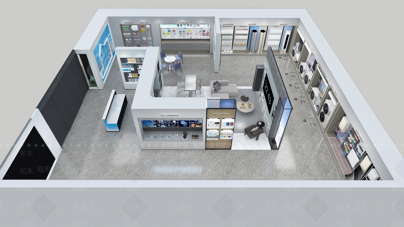 现代科技展厅SU模型下载【ID:1193075297】