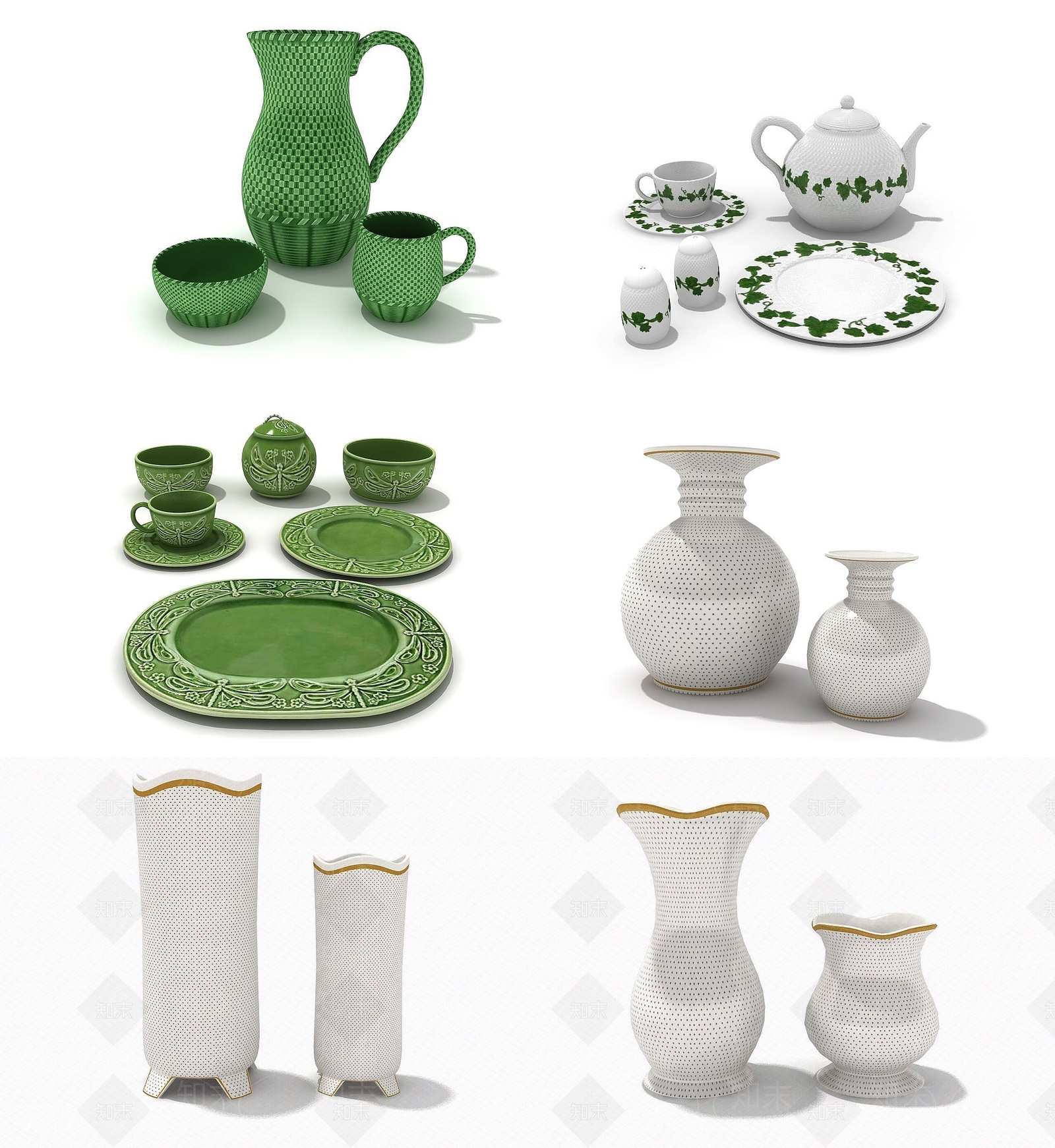 现代厨房瓷器3D模型下载【ID:1193057748】