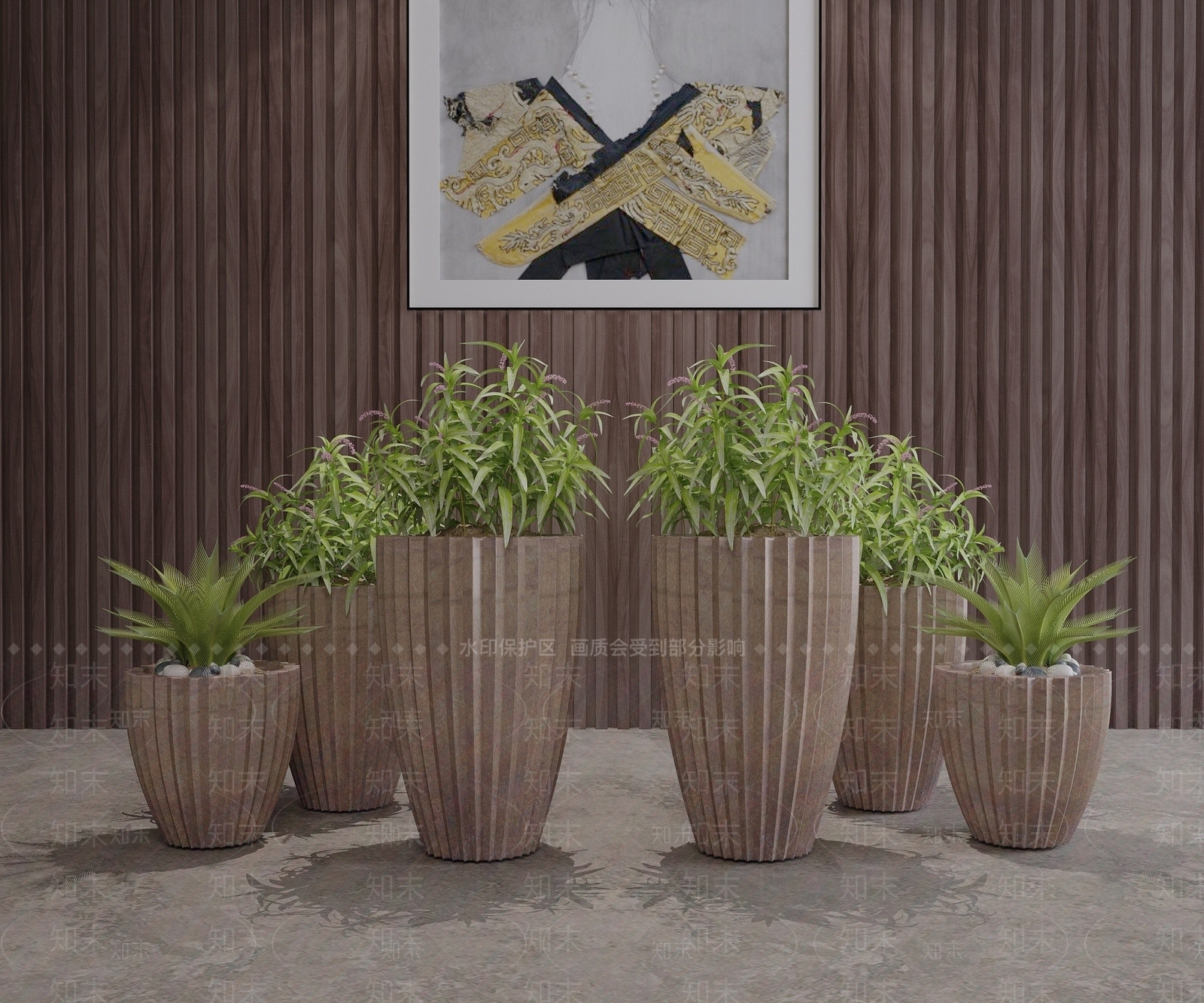 现代风格植物3D模型下载【ID:1193058660】