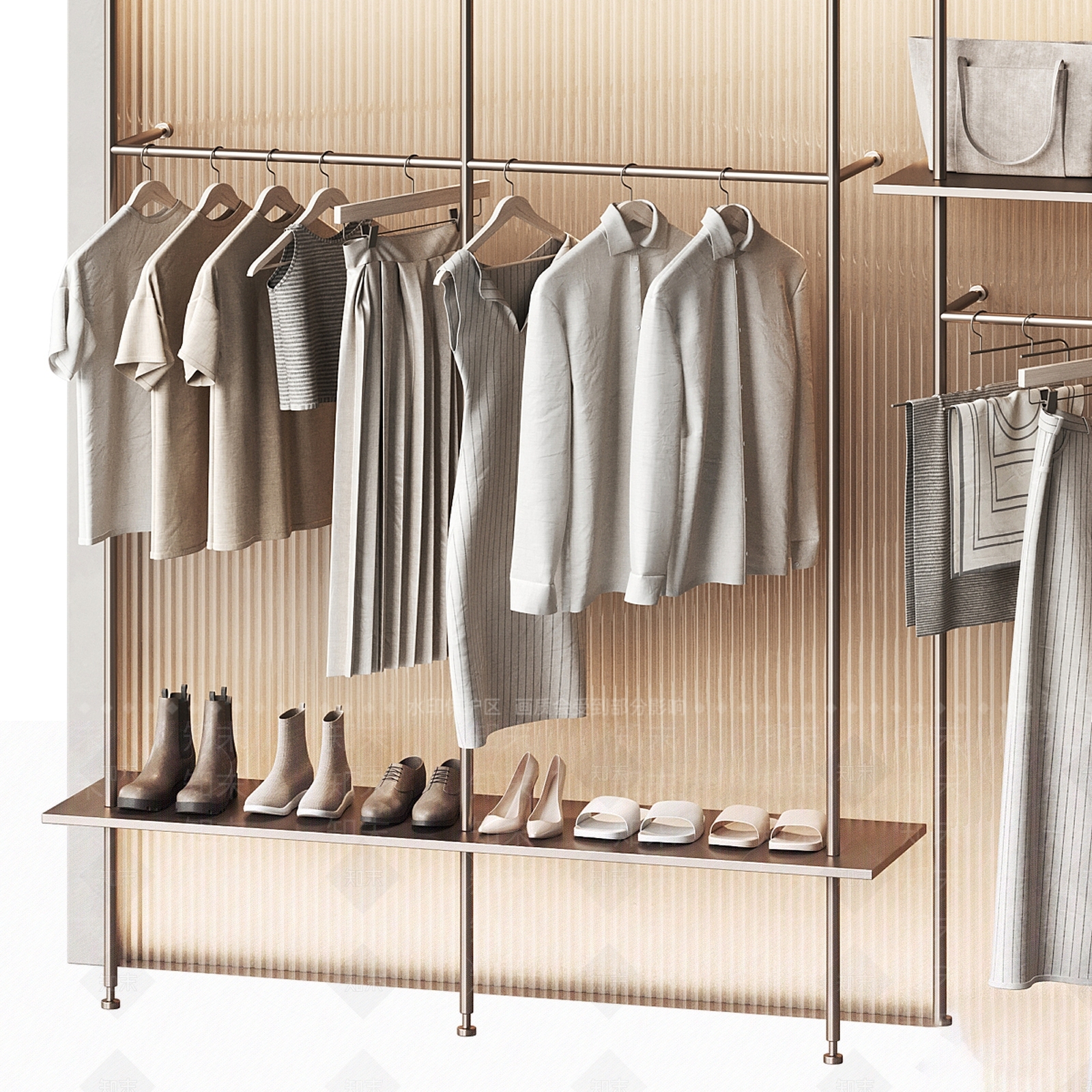 现代奶油服装店3D模型下载【ID:1193059786】