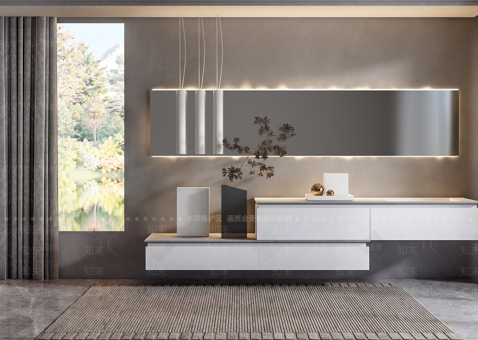 现代卫生间洗手台3D模型下载【ID:1193063978】