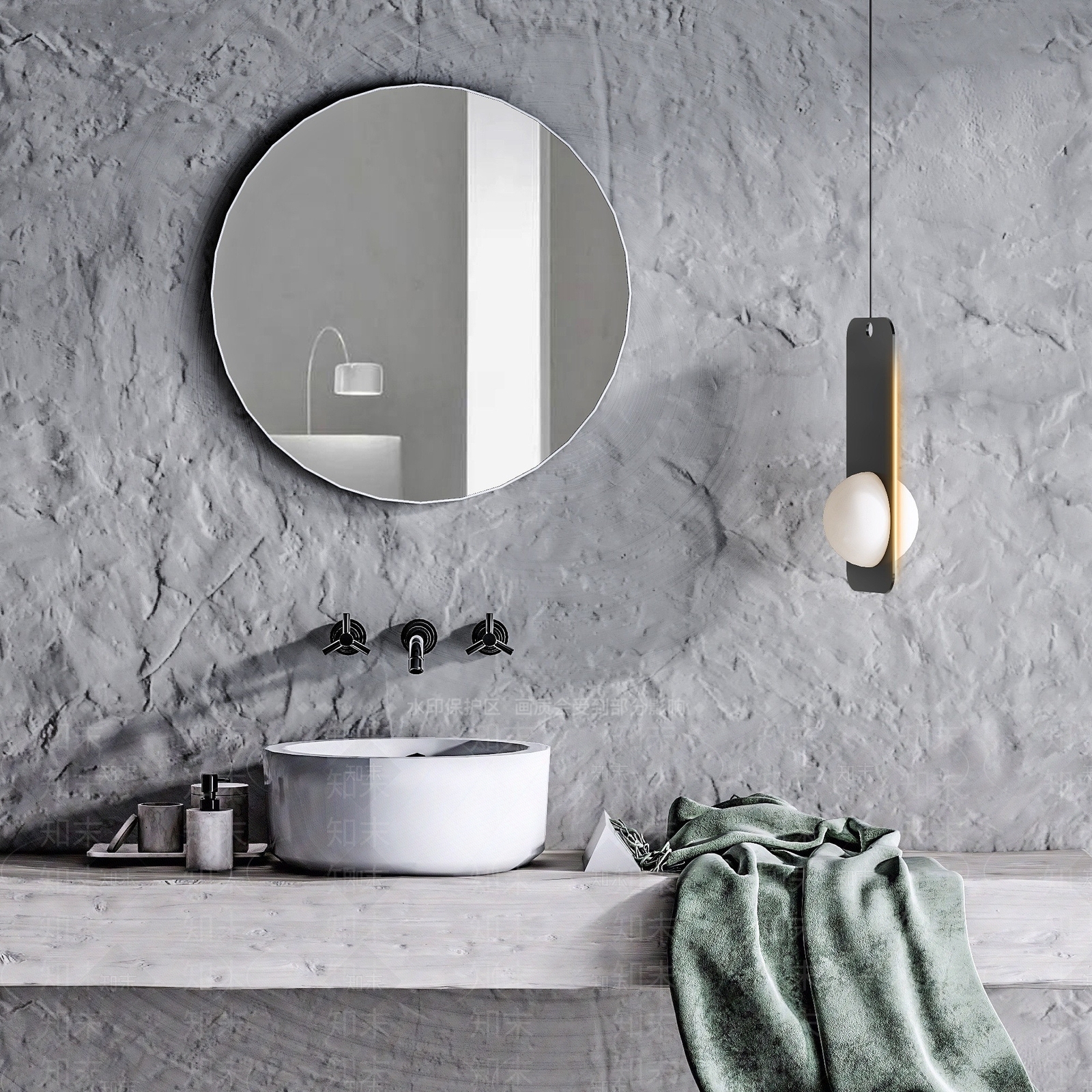 现代卫生间洗手台3D模型下载【ID:1193064636】