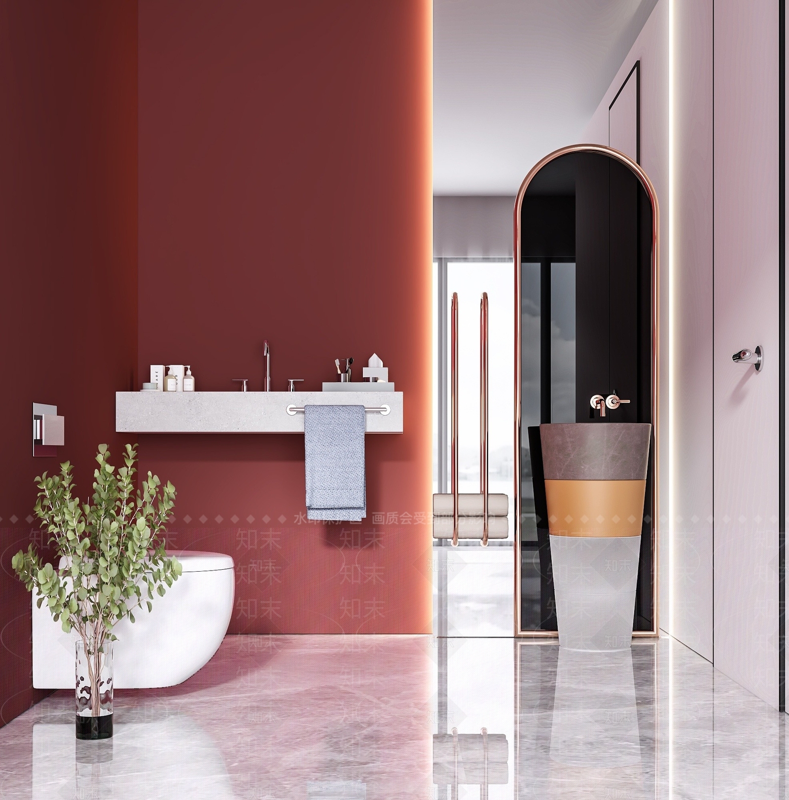 现代卫生间洗手台3D模型下载【ID:1193065261】