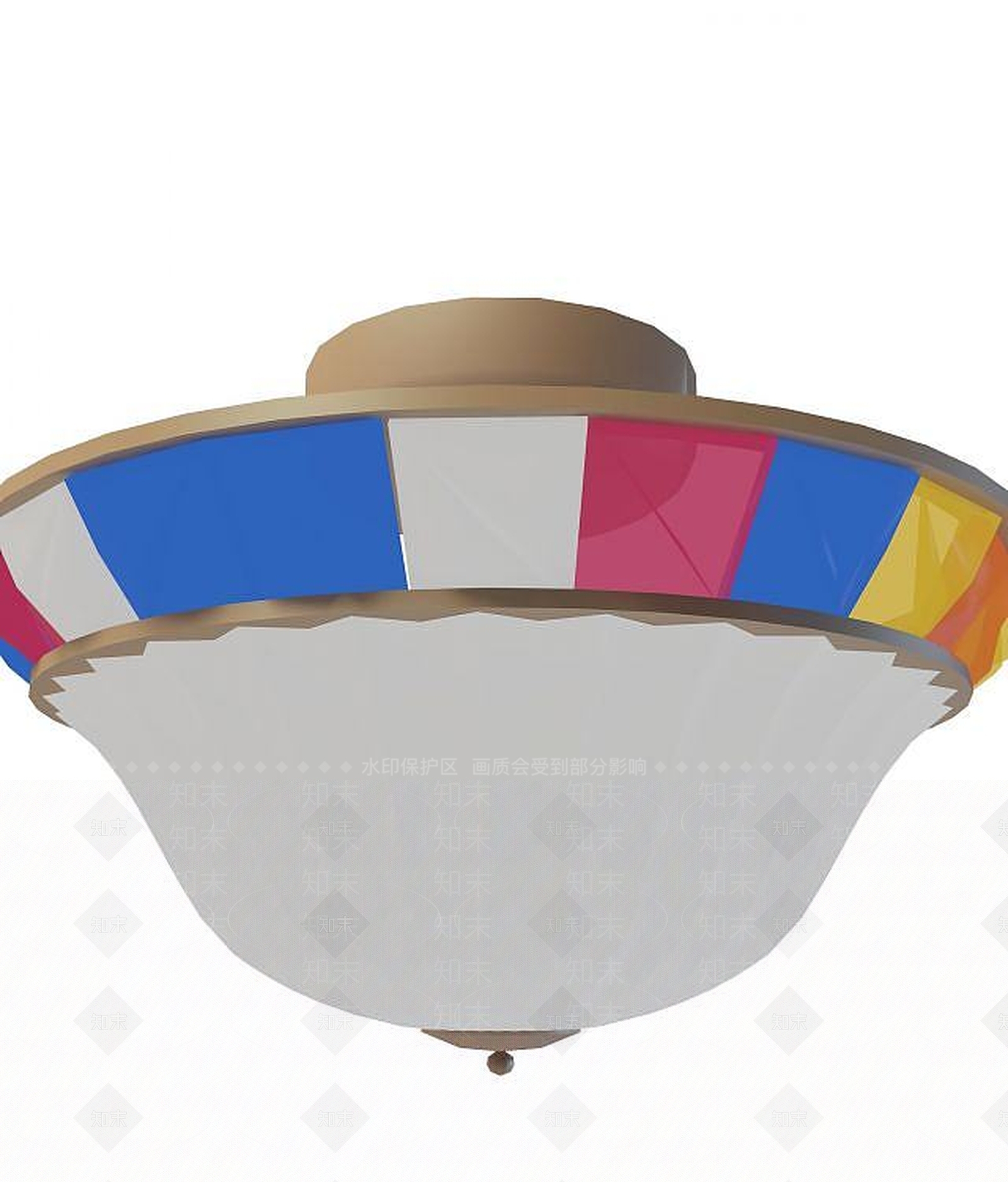 现代彩色吸顶灯3D模型下载【ID:1193065745】