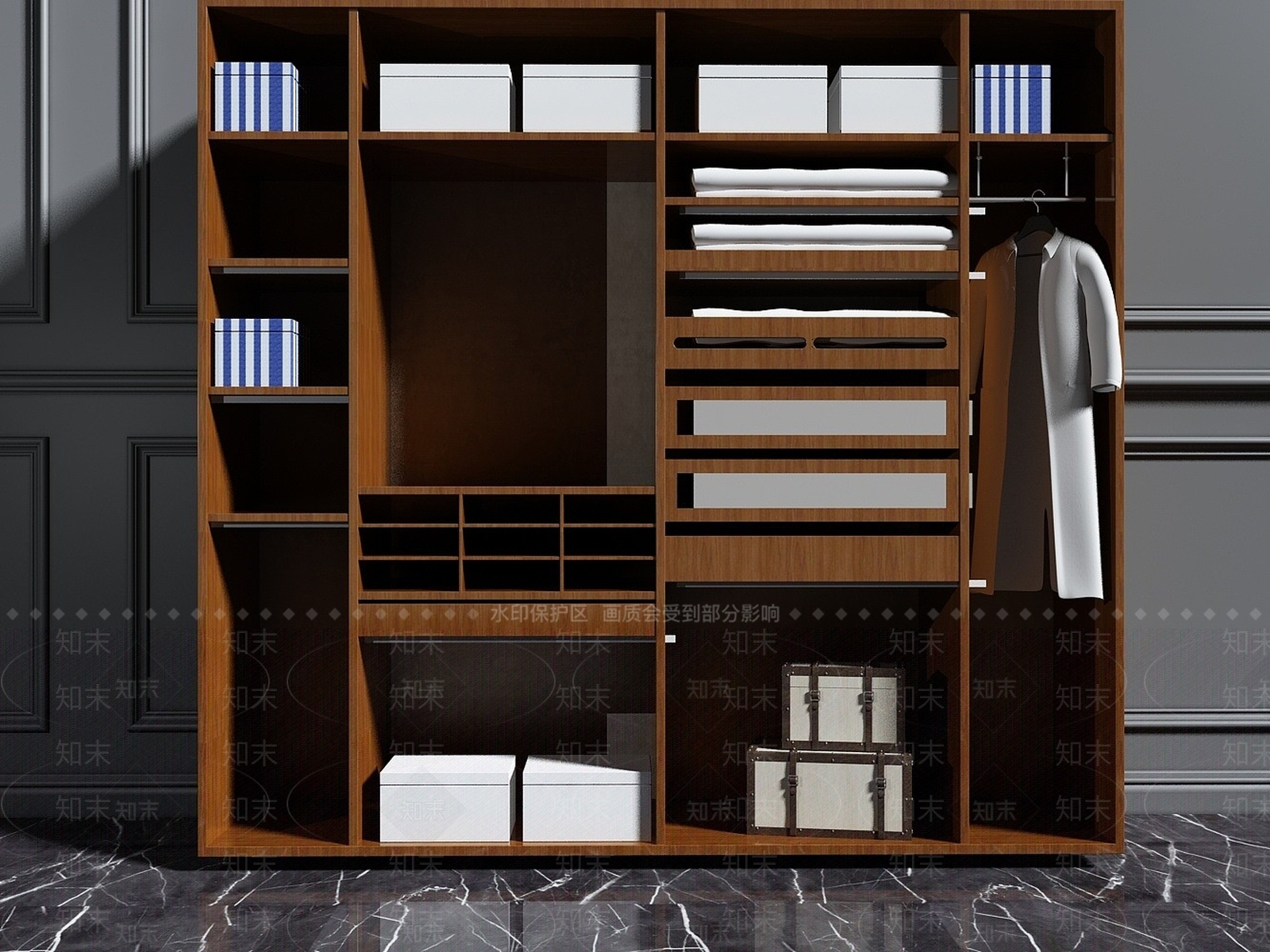 现代卧室衣柜3D模型下载【ID:1193067328】