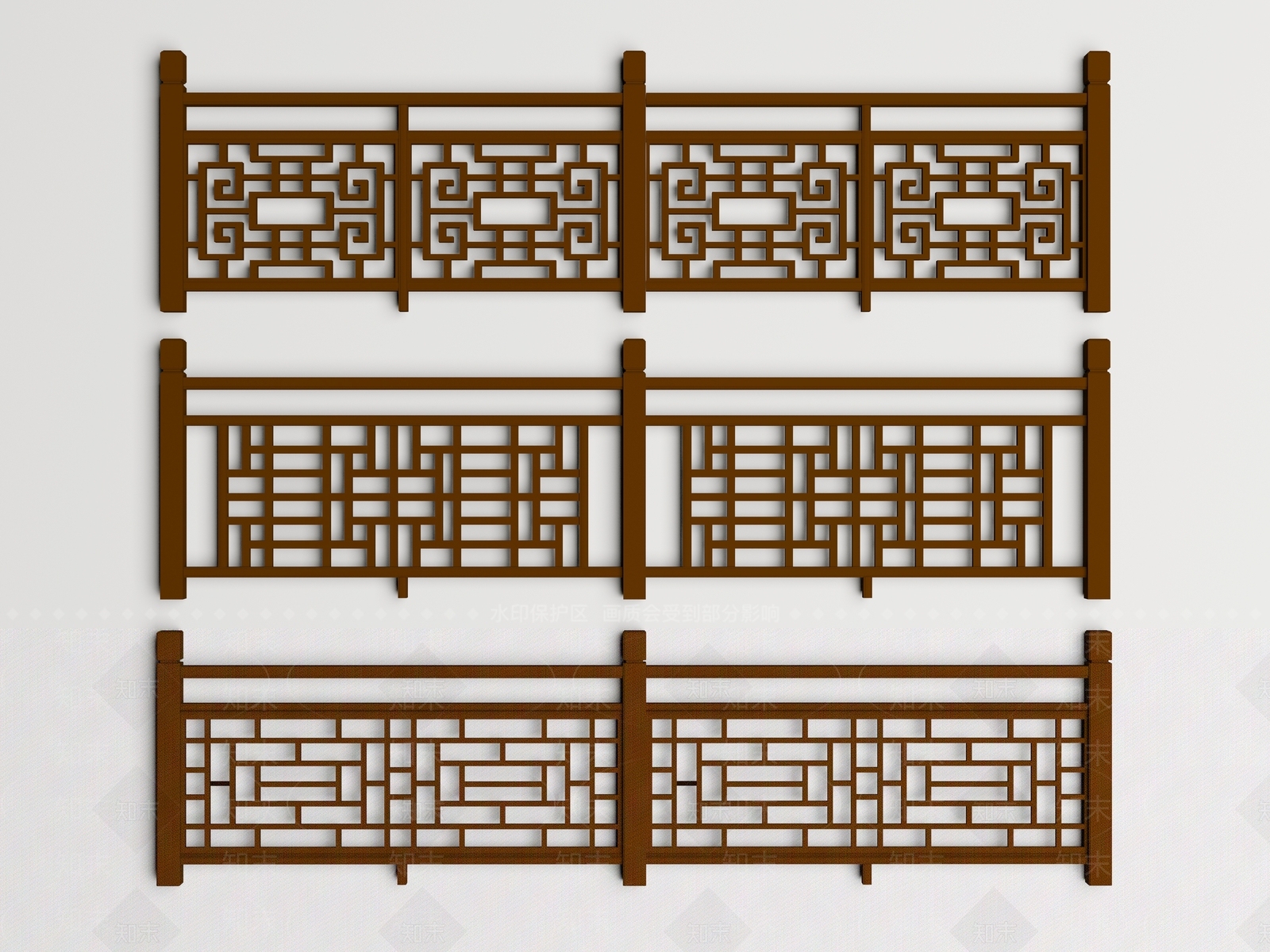 新中式中式栏杆3D模型下载【ID:1193068768】