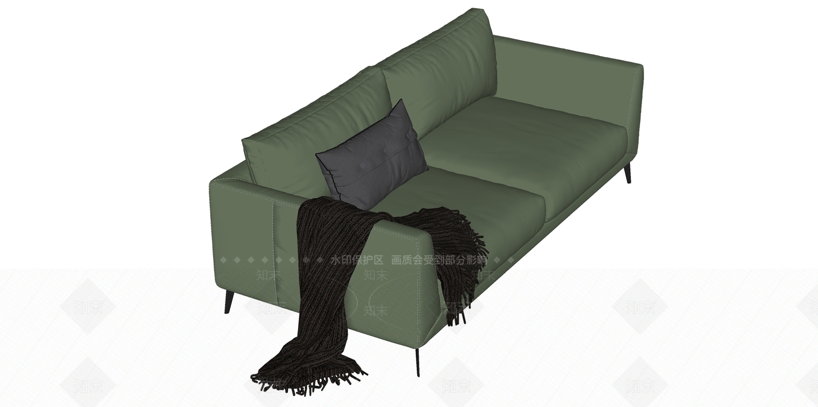 现代双人沙发SU模型下载【ID:1193069459】