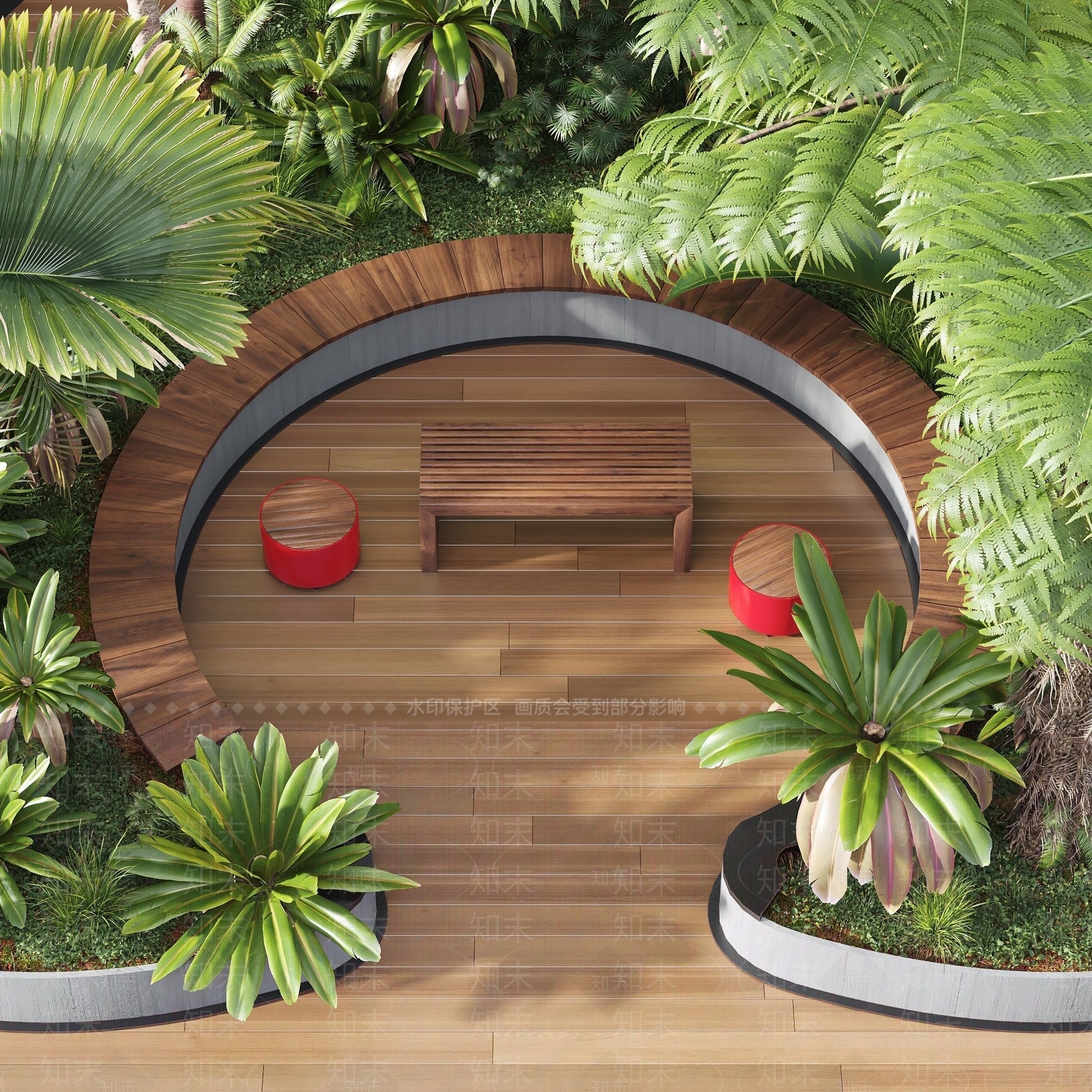 现代新中式庭院3D模型下载【ID:1193070001】