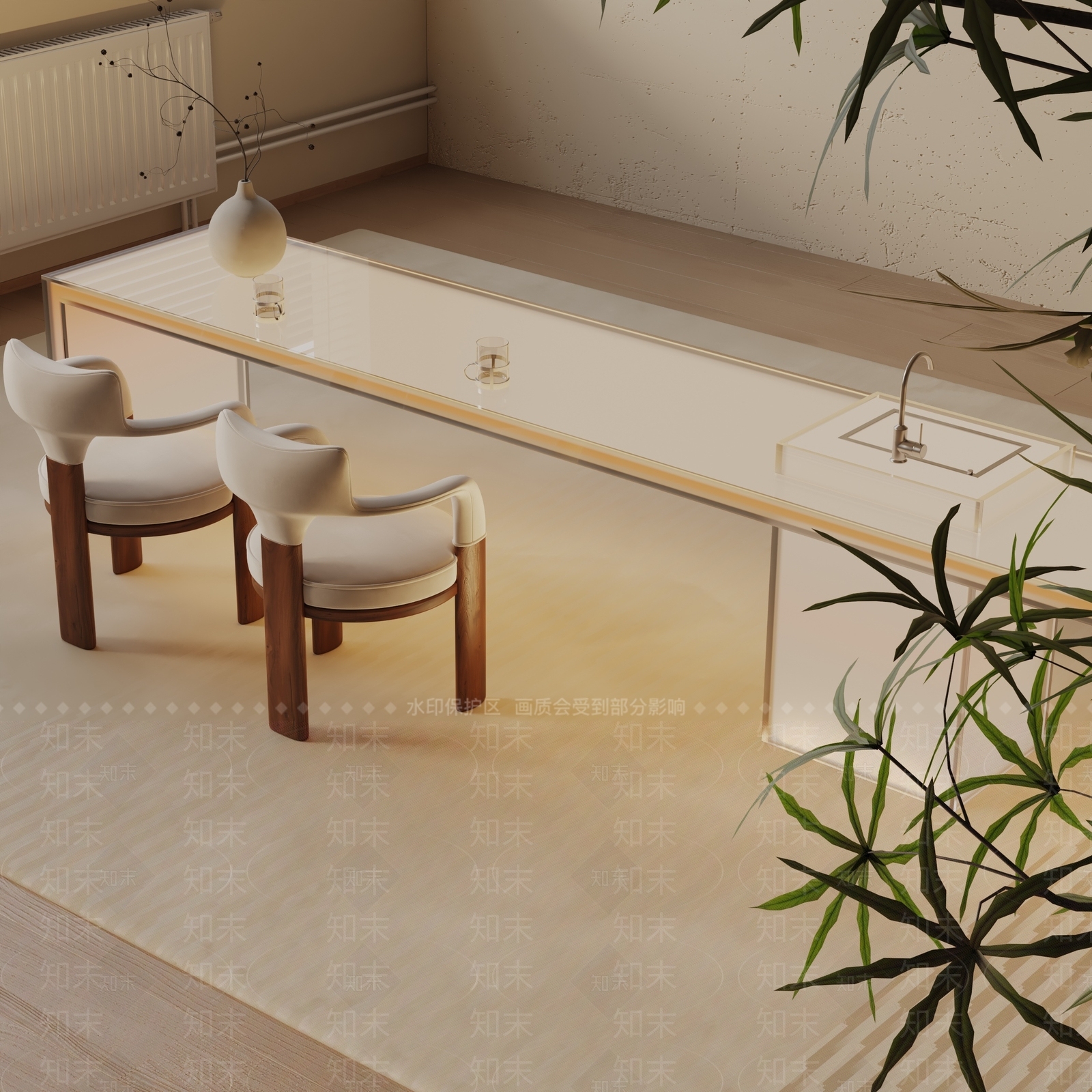 现代餐桌3D模型下载【ID:1193074966】