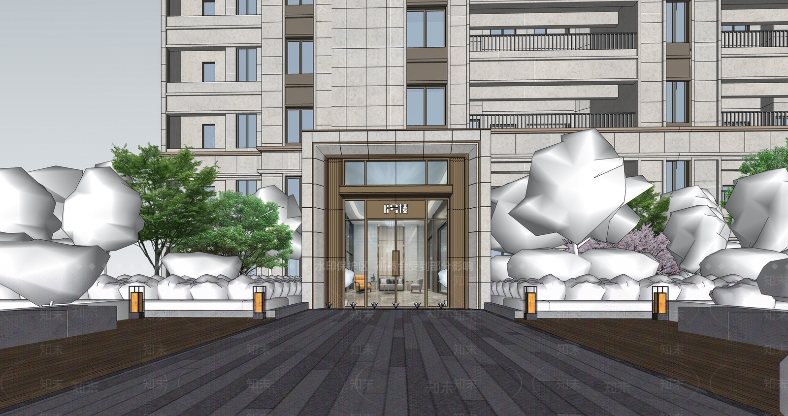 现代美式其他门SU模型下载【ID:1193075171】