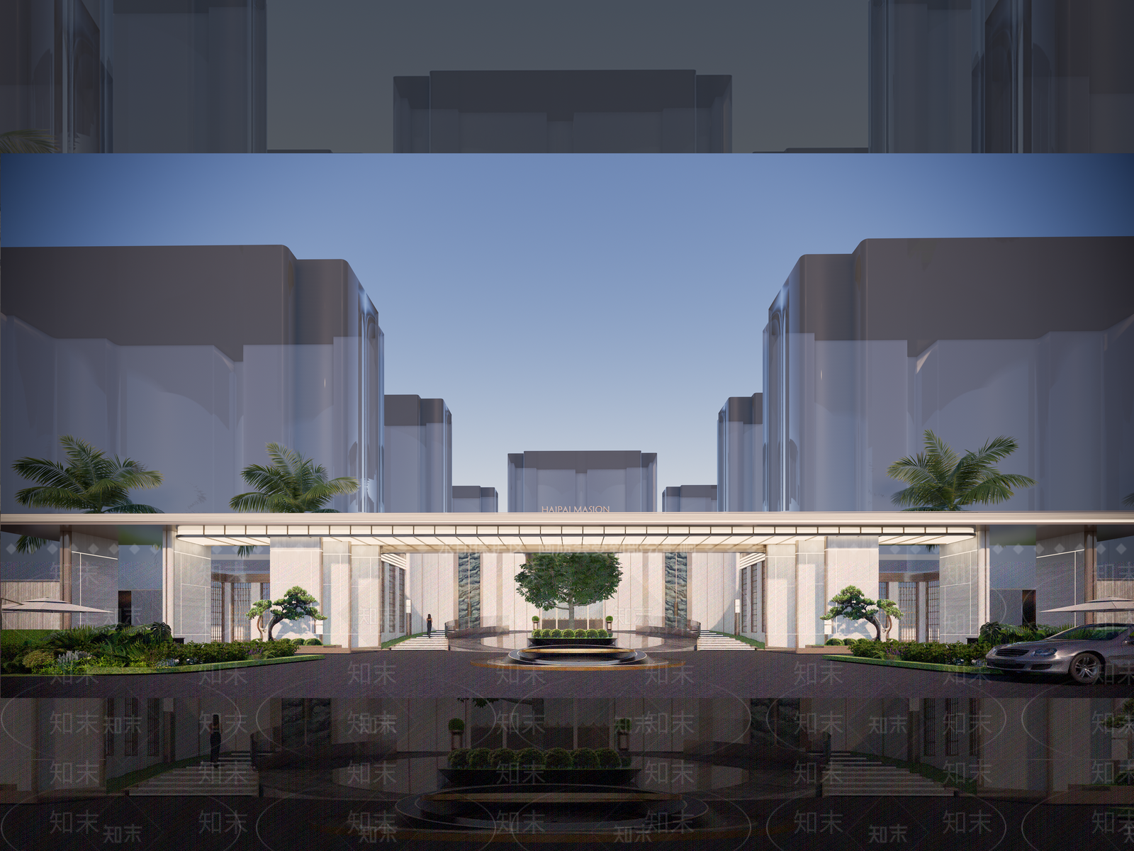 现代轻奢小区建筑SU模型下载【ID:1193075894】
