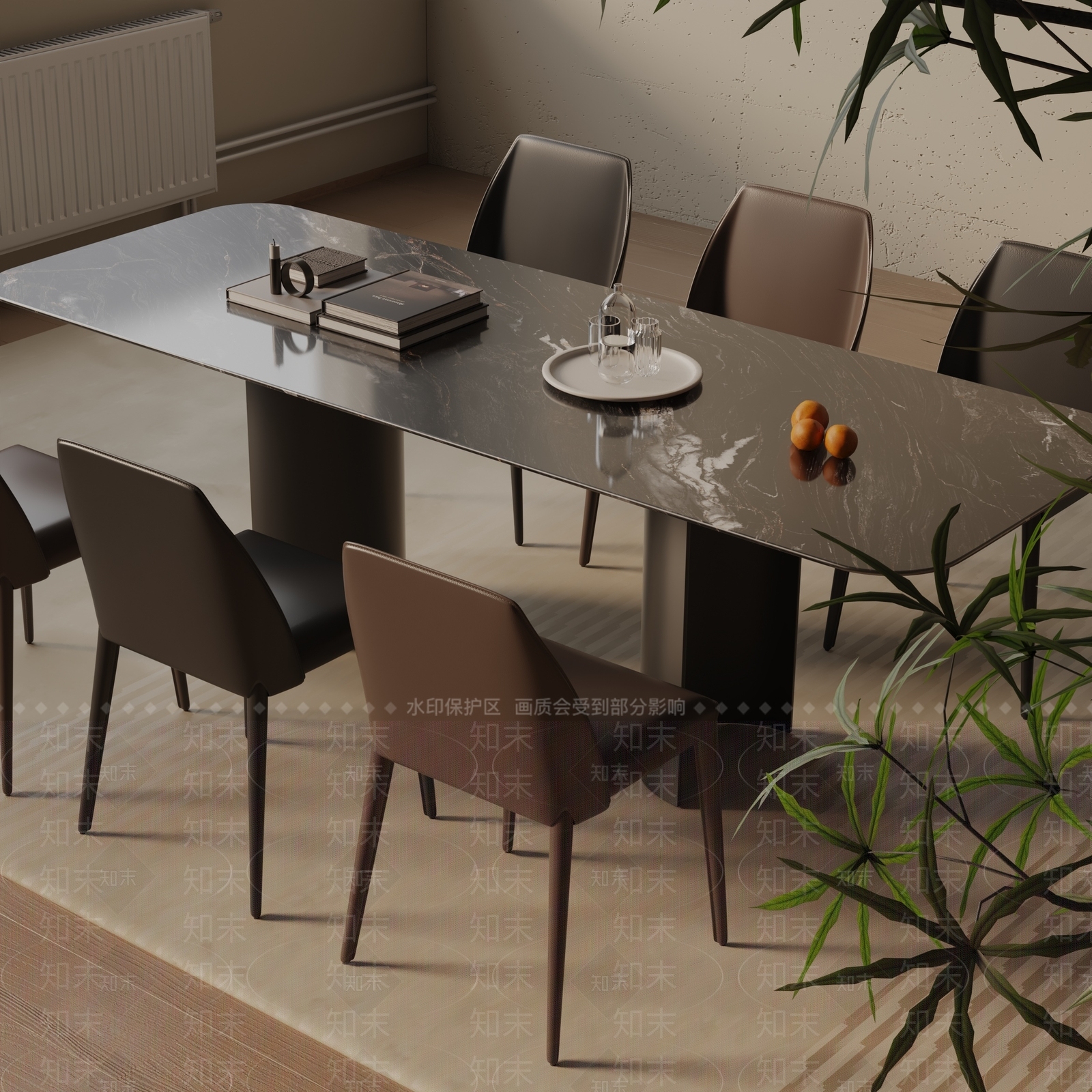 现代餐桌3D模型下载【ID:1193075719】