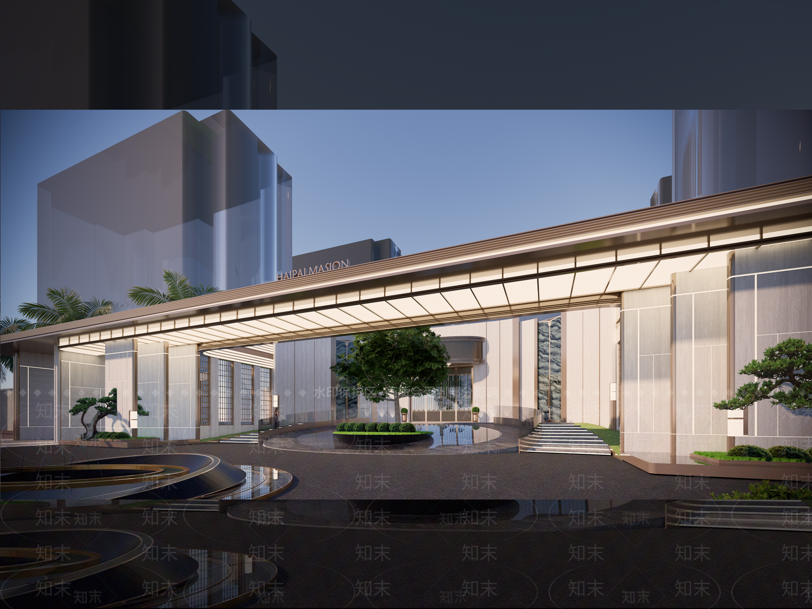 现代轻奢小区建筑SU模型下载【ID:1193075894】