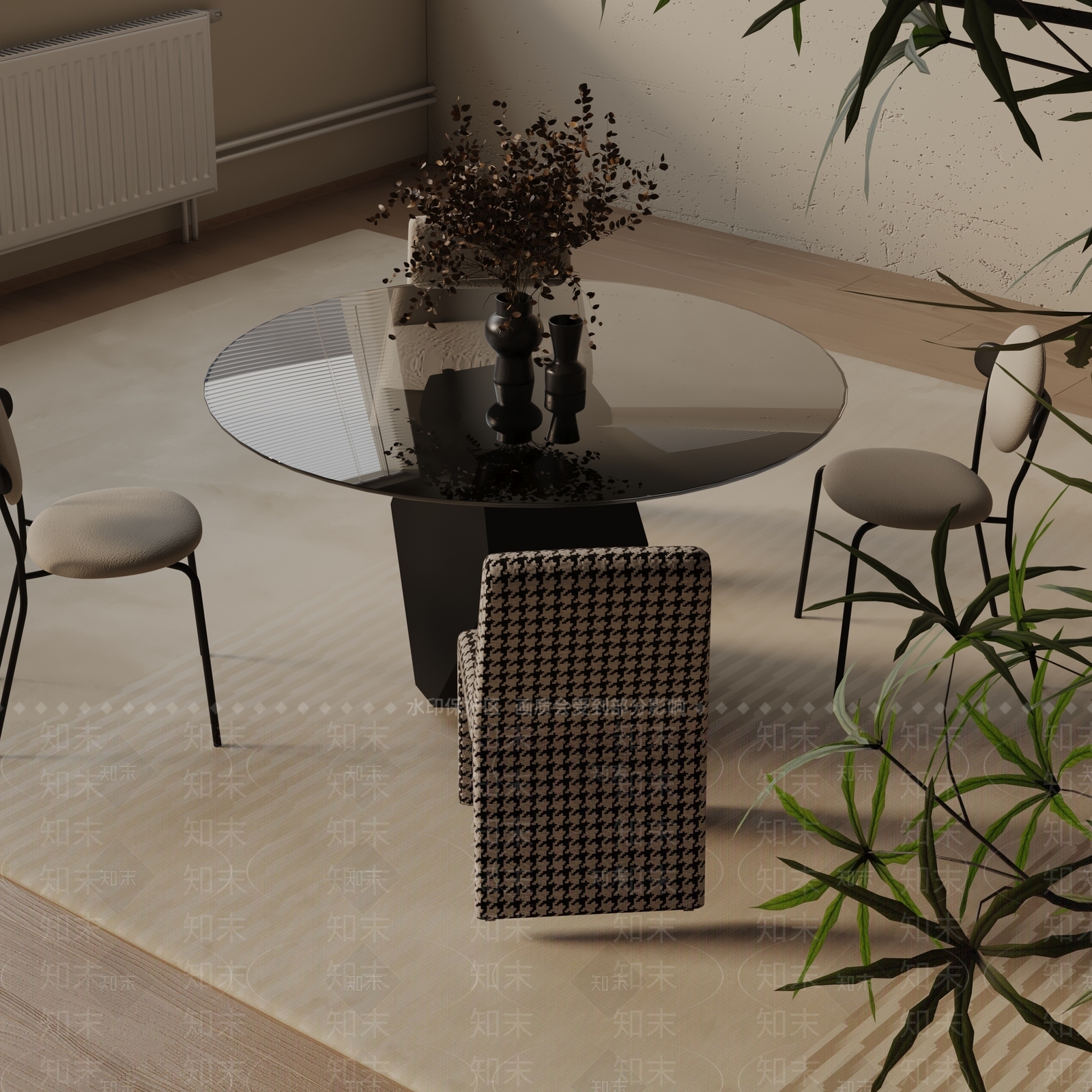 现代餐桌3D模型下载【ID:1193076045】