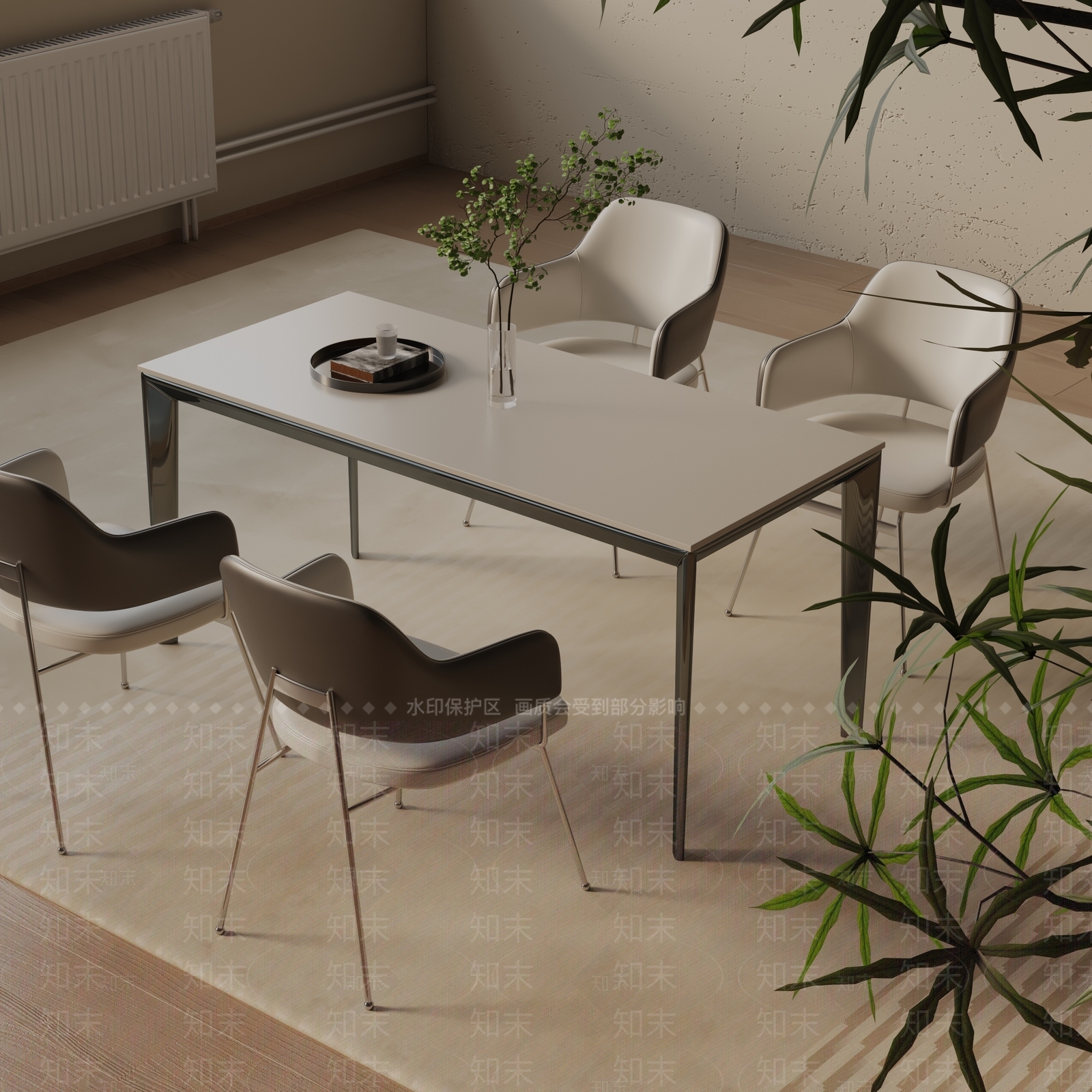 现代餐桌3D模型下载【ID:1193076706】