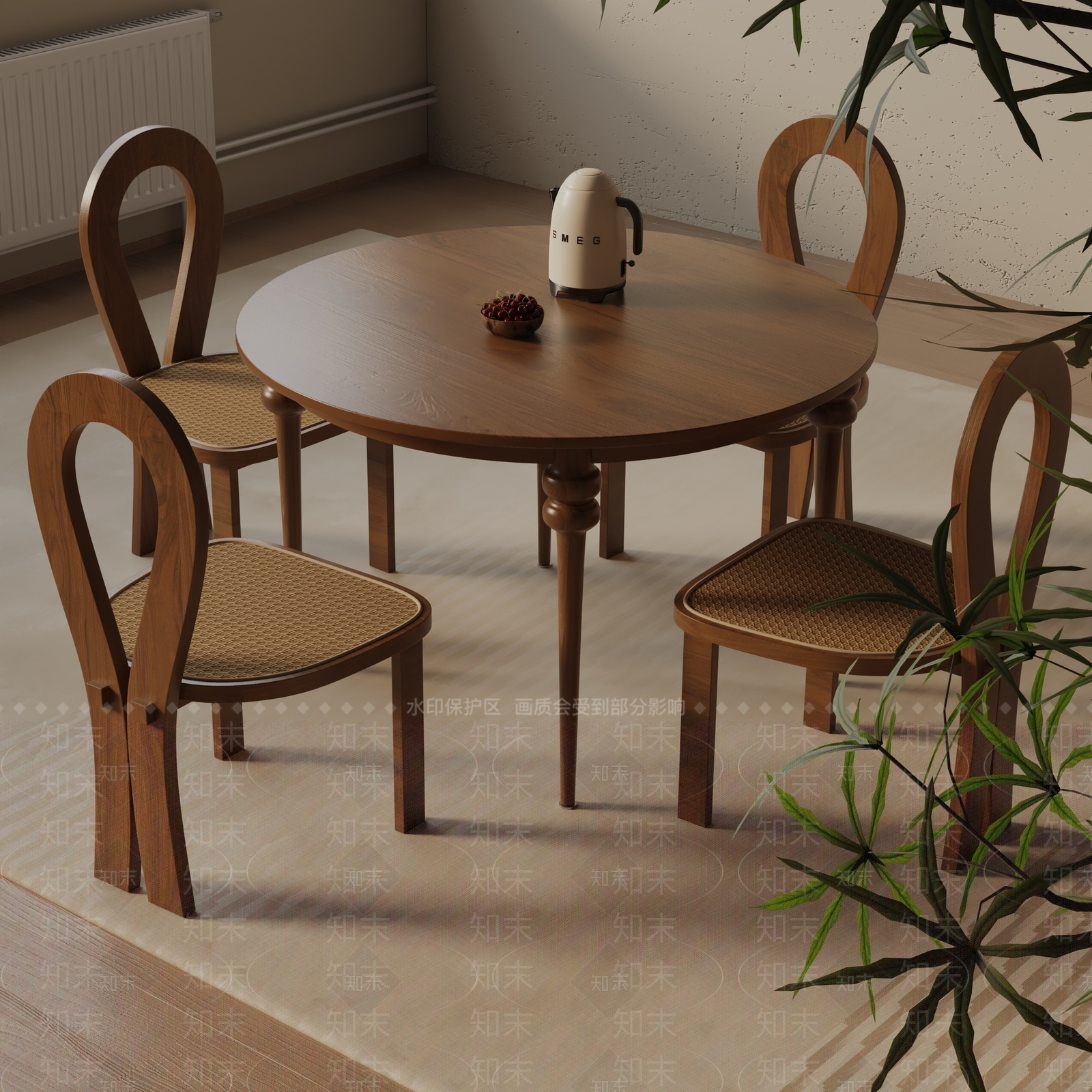 现代餐桌3D模型下载【ID:1193077063】