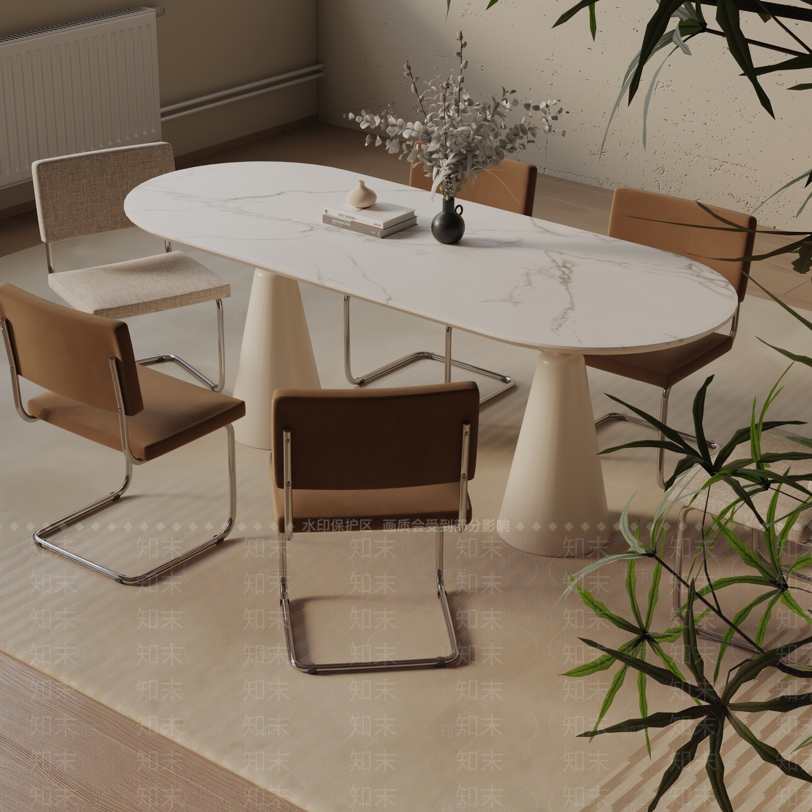现代餐桌3D模型下载【ID:1193077314】