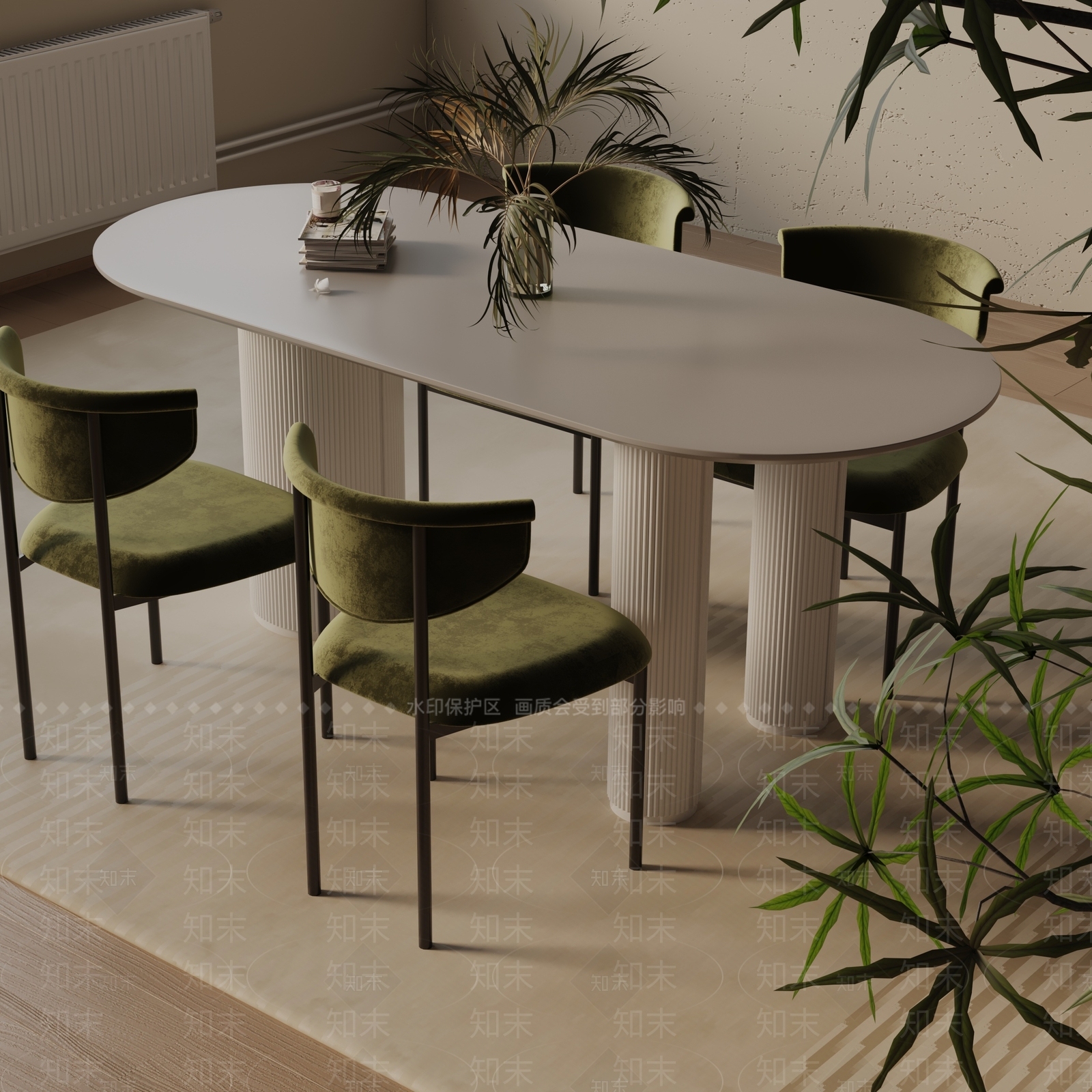 现代餐桌3D模型下载【ID:1193077546】