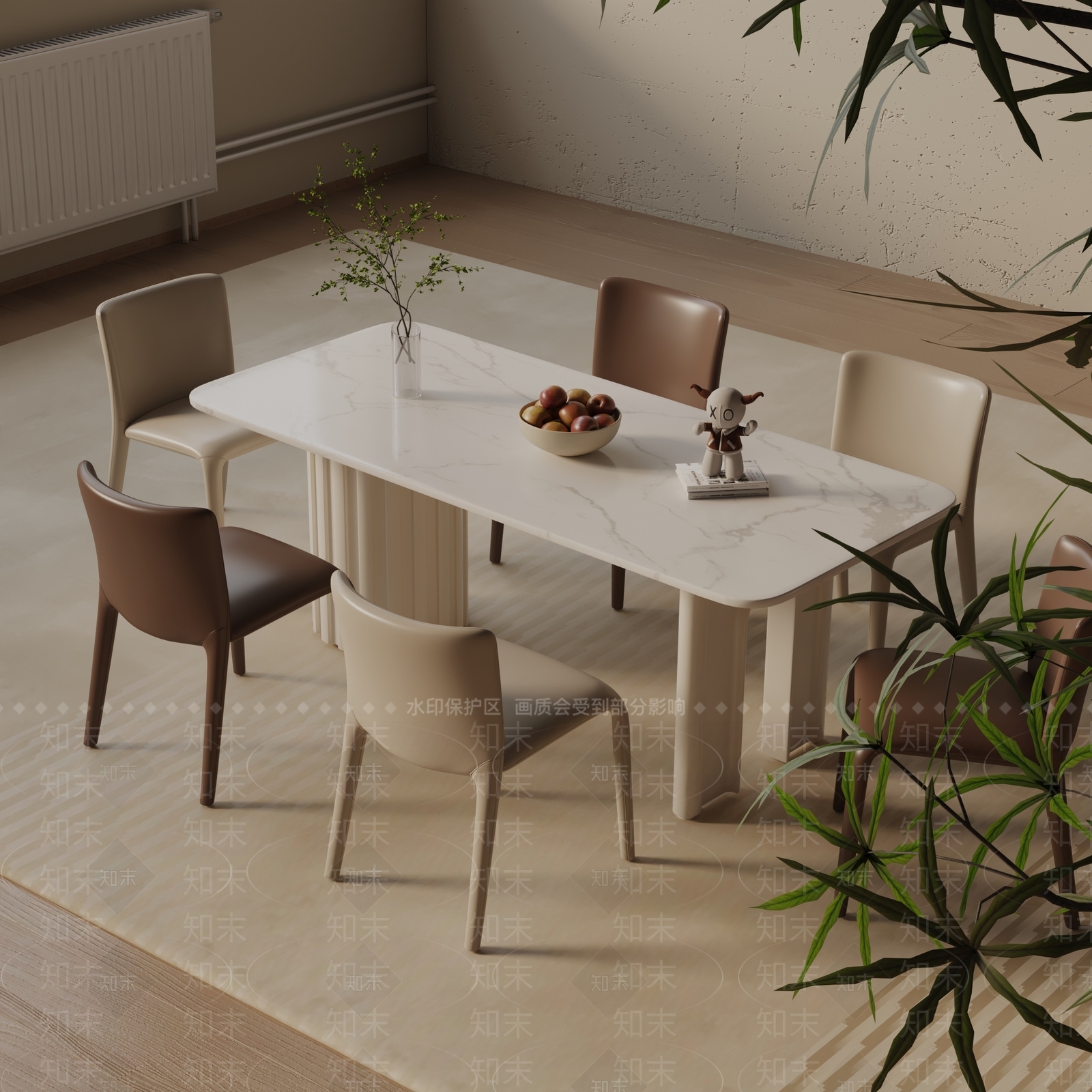现代餐桌3D模型下载【ID:1193078265】