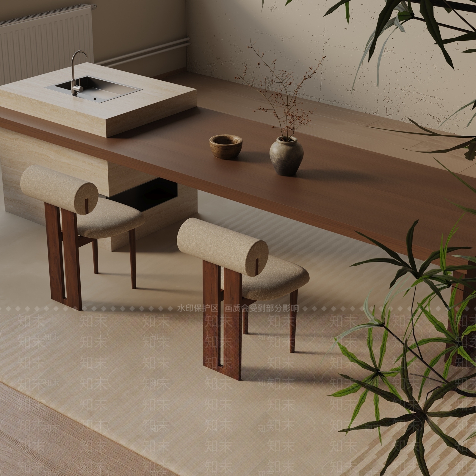现代餐桌3D模型下载【ID:1193078565】
