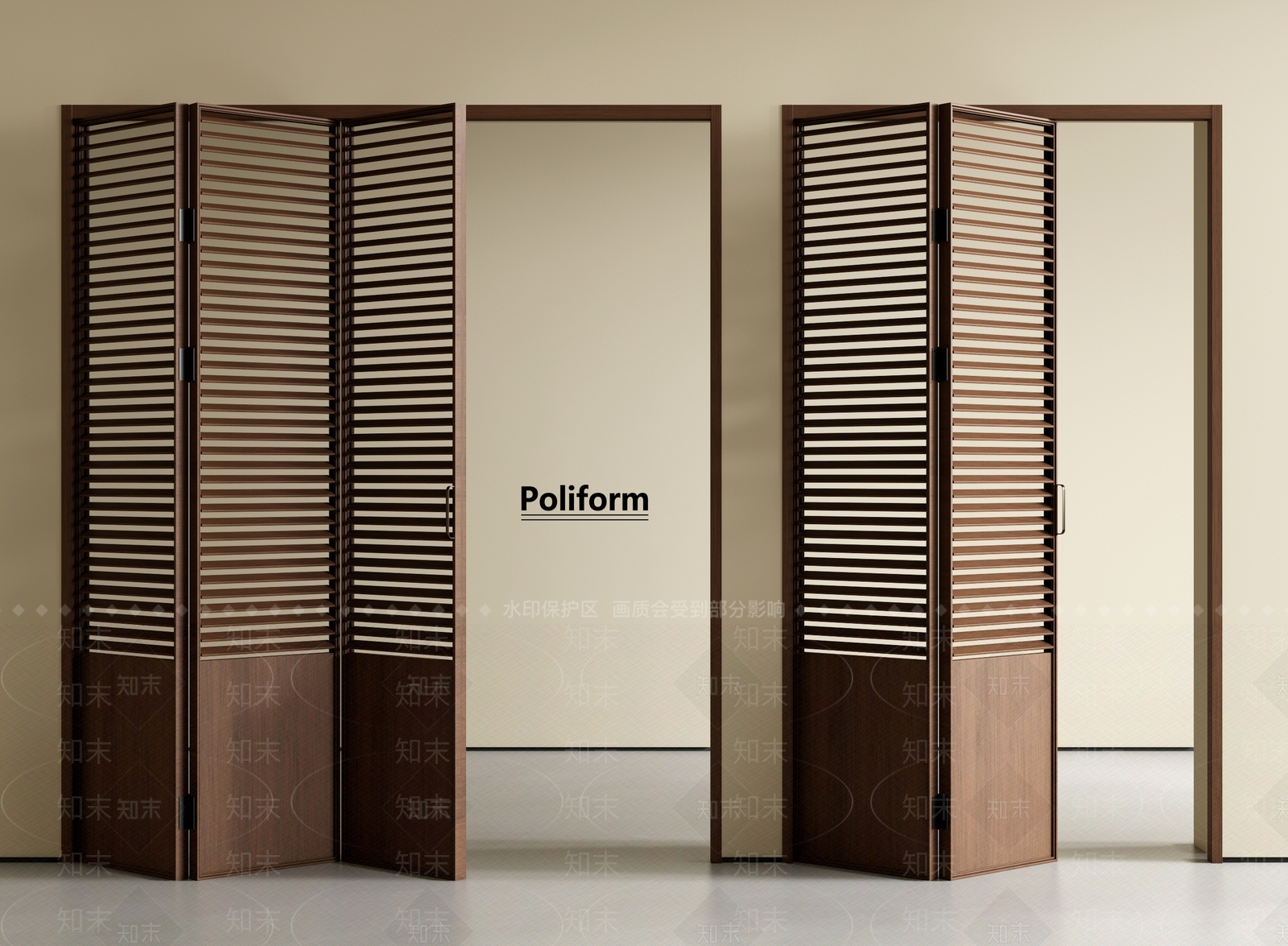 现代中古折叠门3D模型下载【ID:1193078517】