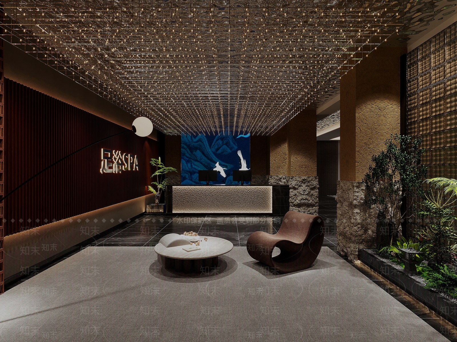 现代新中式足浴店3D模型下载【ID:1193078844】