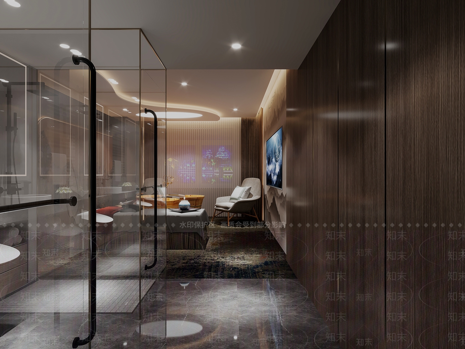 现代足浴店3D模型下载【ID:1193078838】