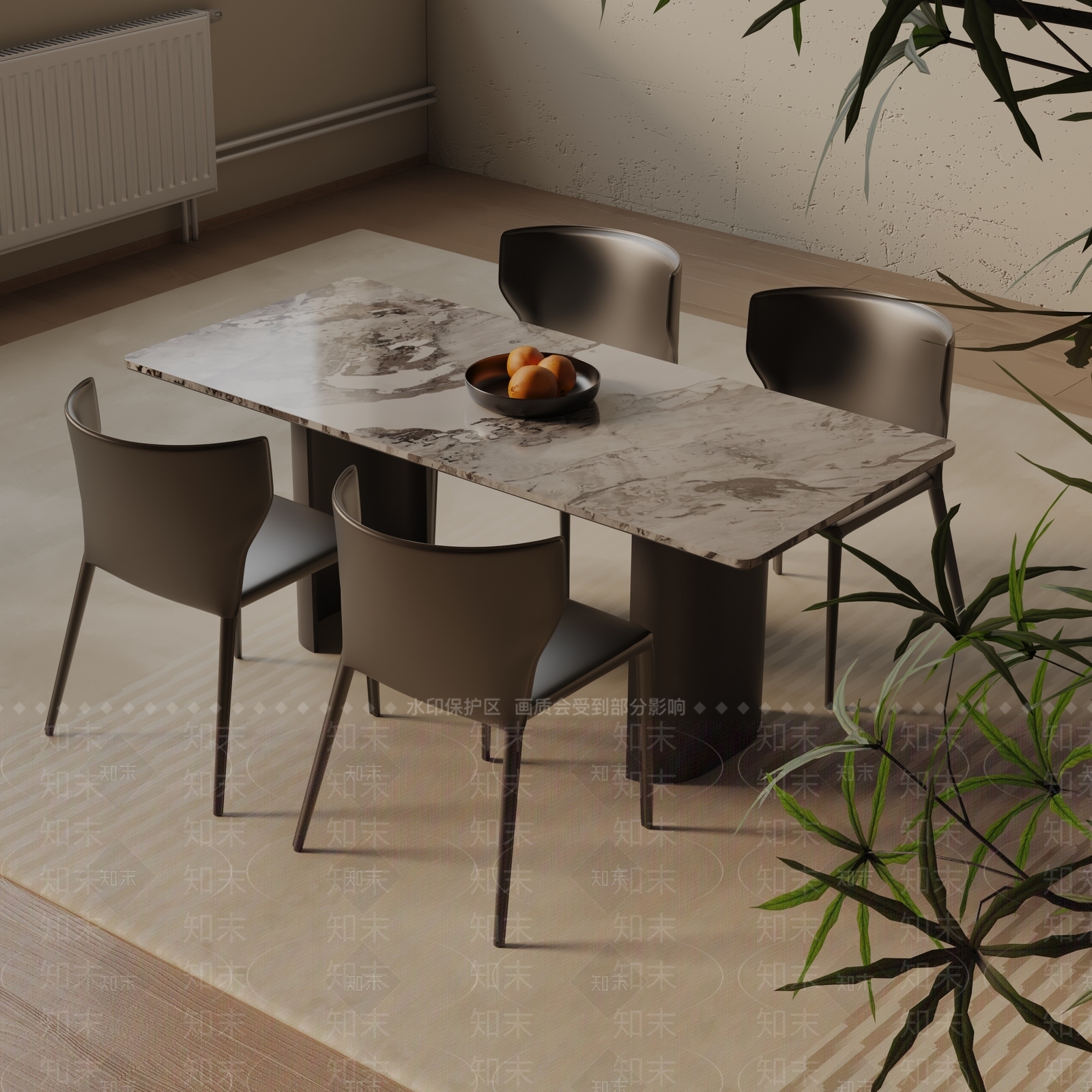 现代餐桌3D模型下载【ID:1193080094】