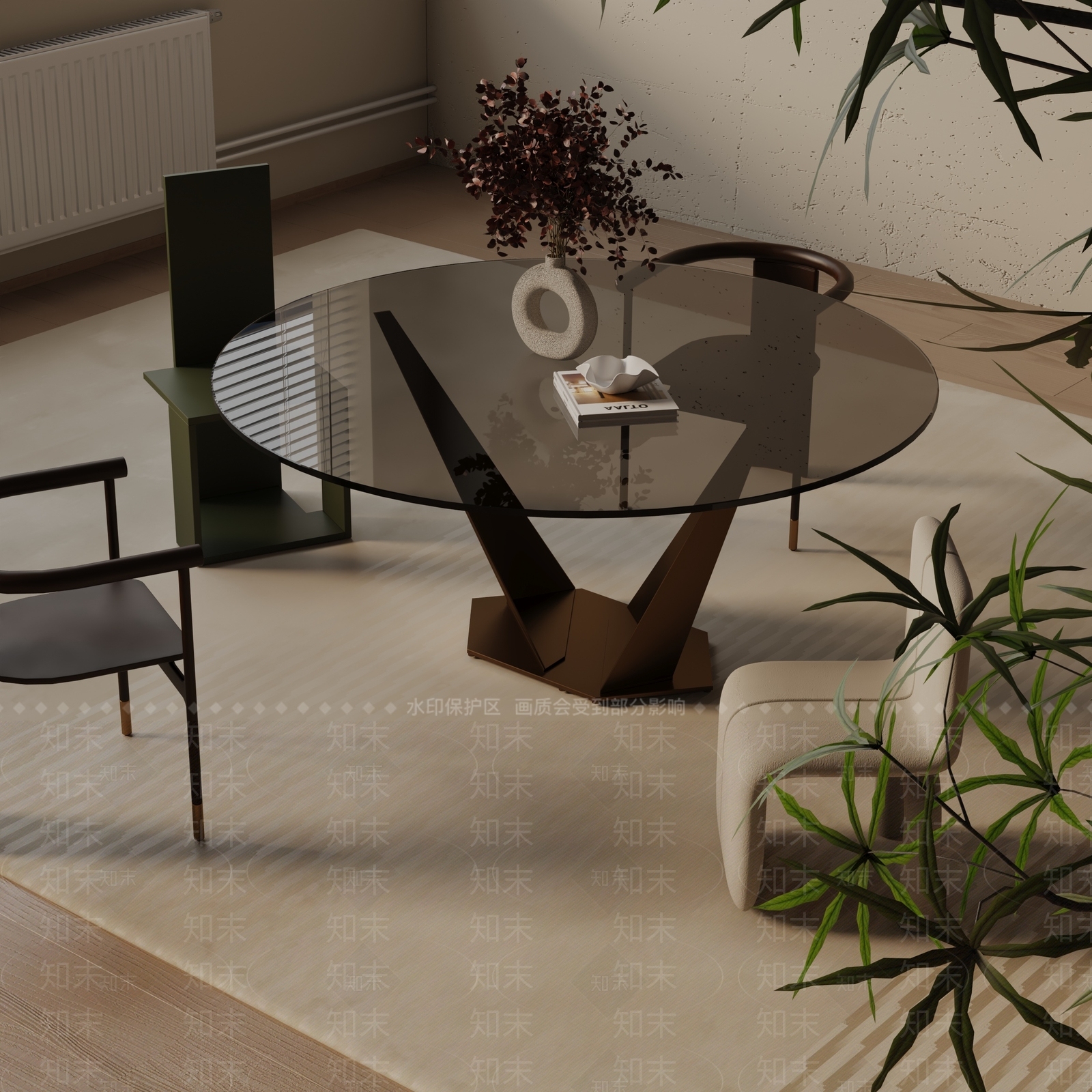 现代餐桌3D模型下载【ID:1193080126】