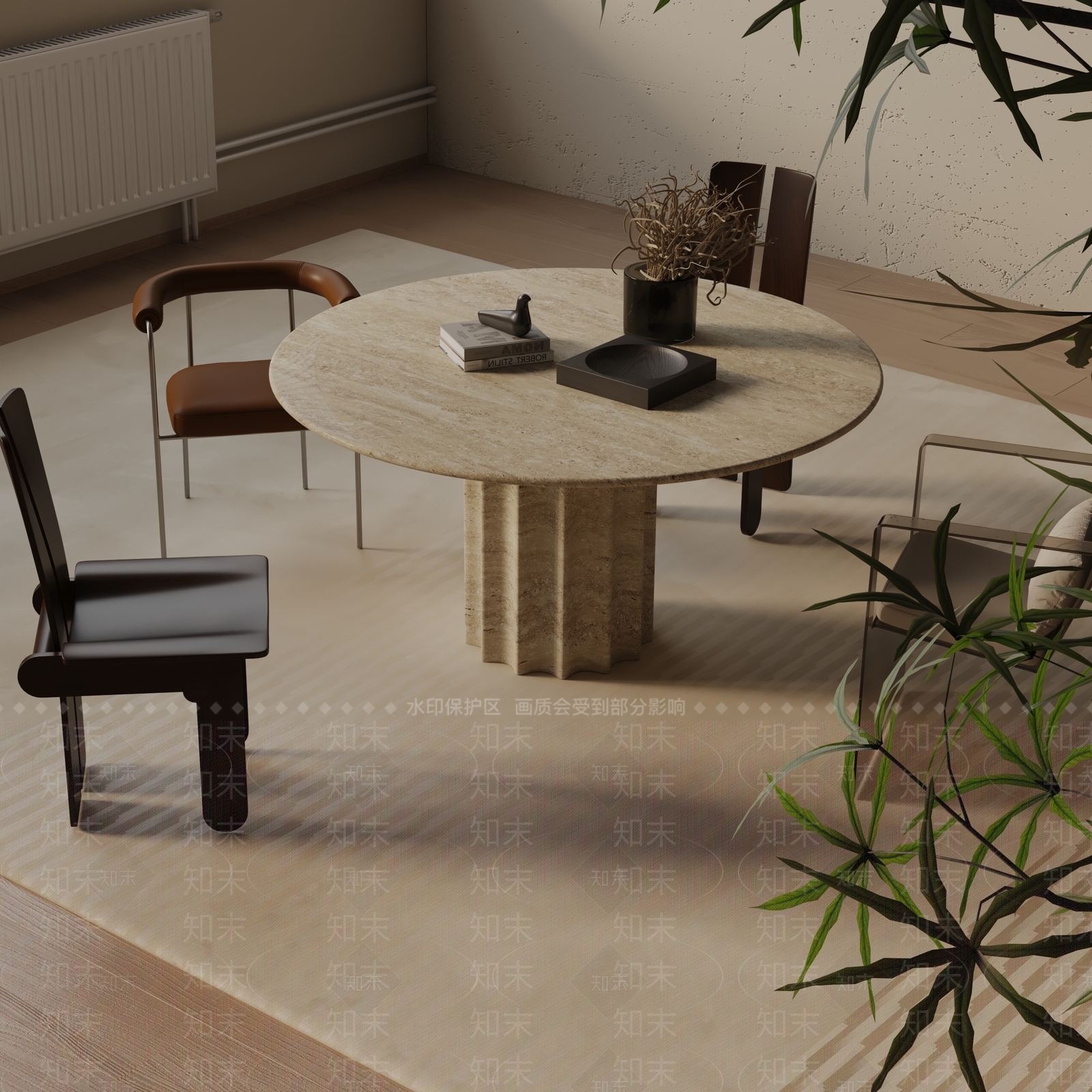 现代餐桌3D模型下载【ID:1193080337】