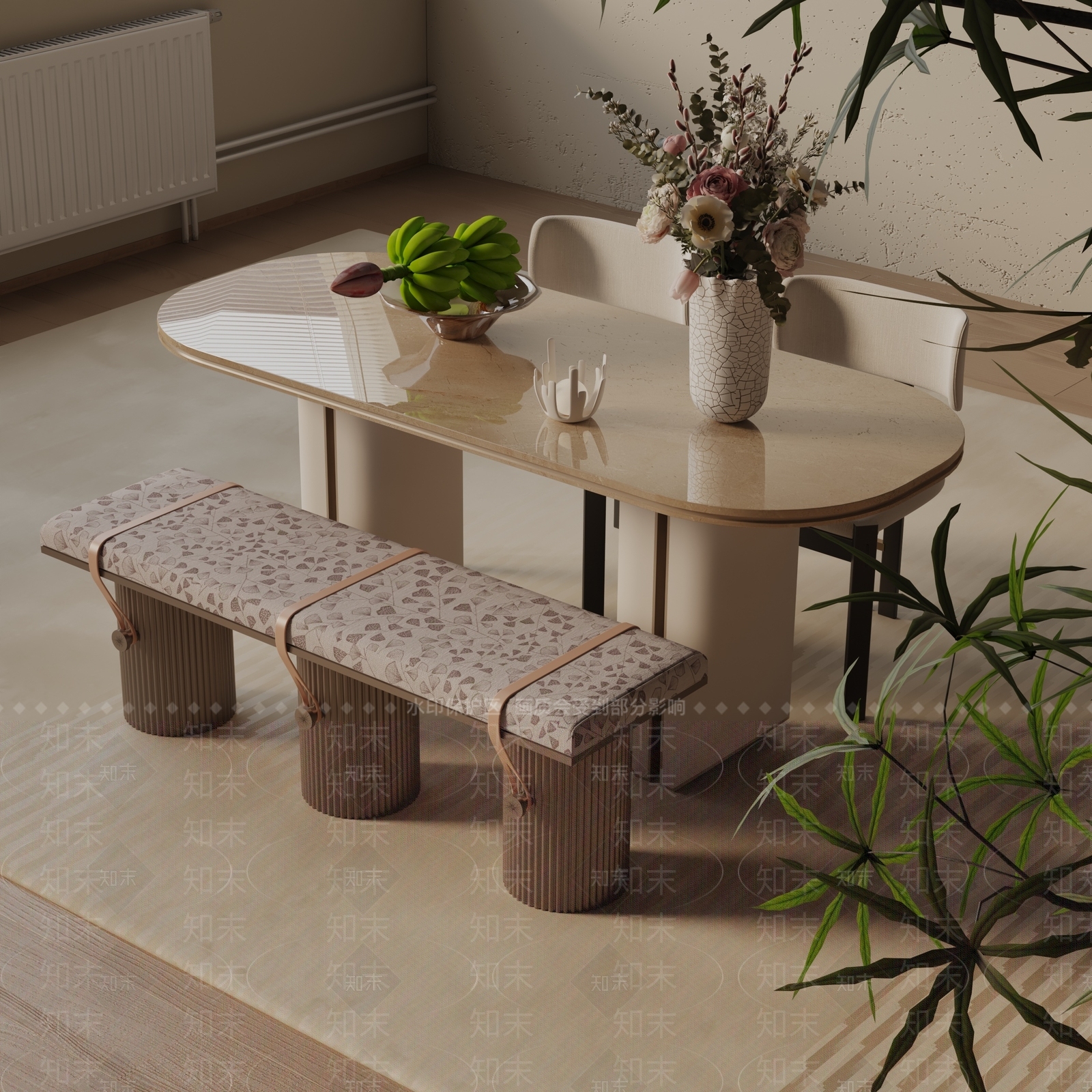现代餐桌3D模型下载【ID:1193080515】