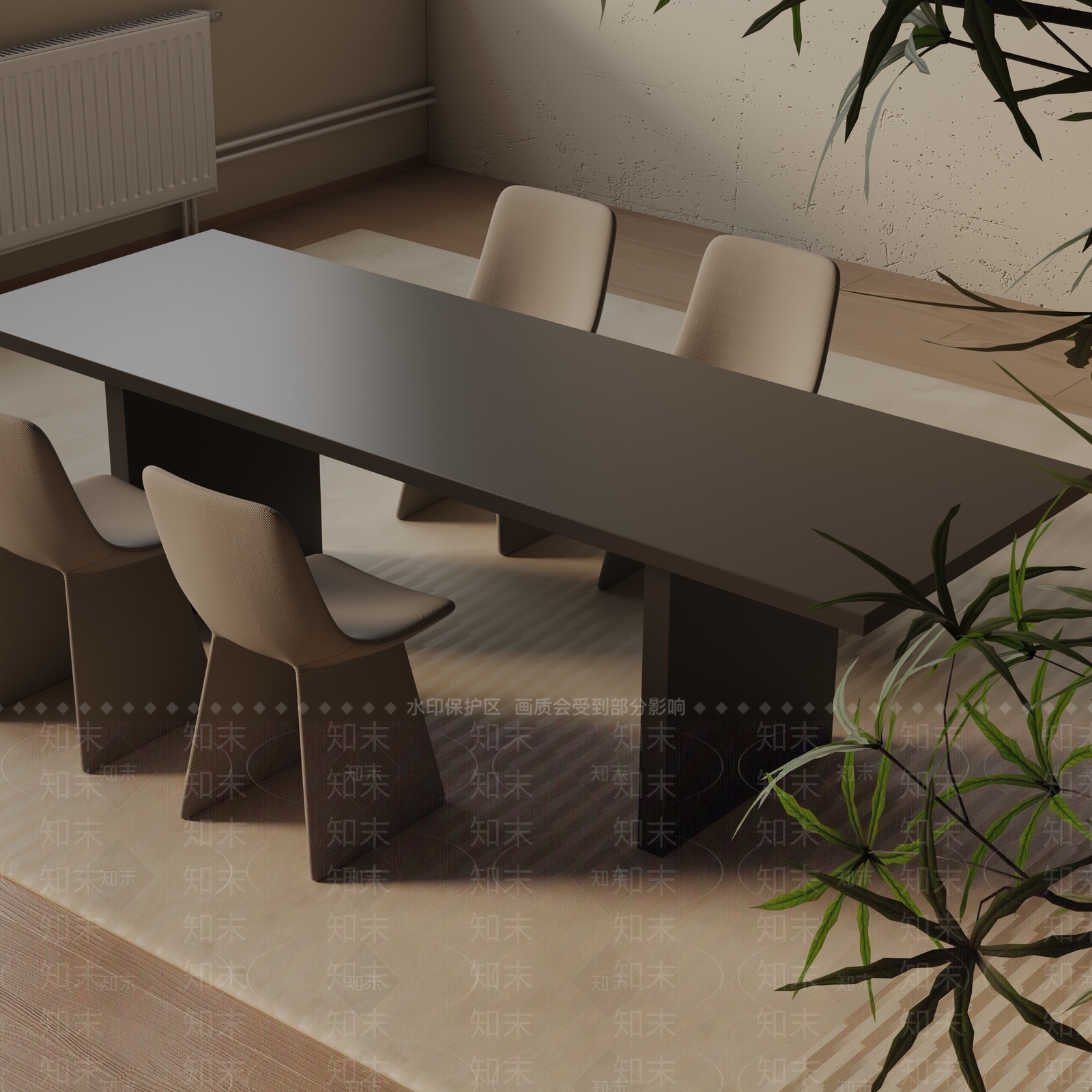 现代餐桌3D模型下载【ID:1193080971】