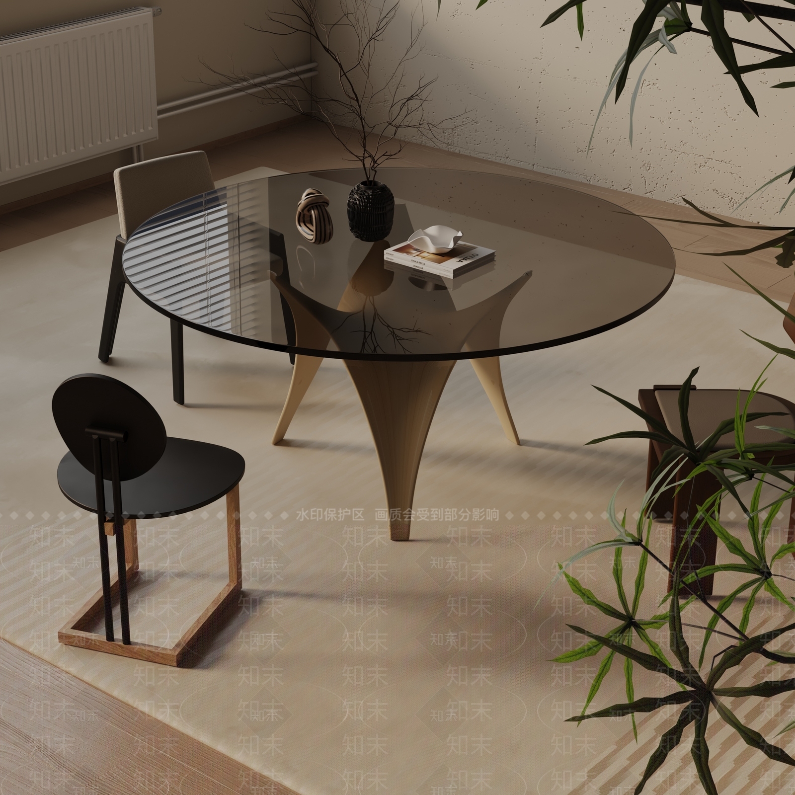 现代餐桌3D模型下载【ID:1193081174】