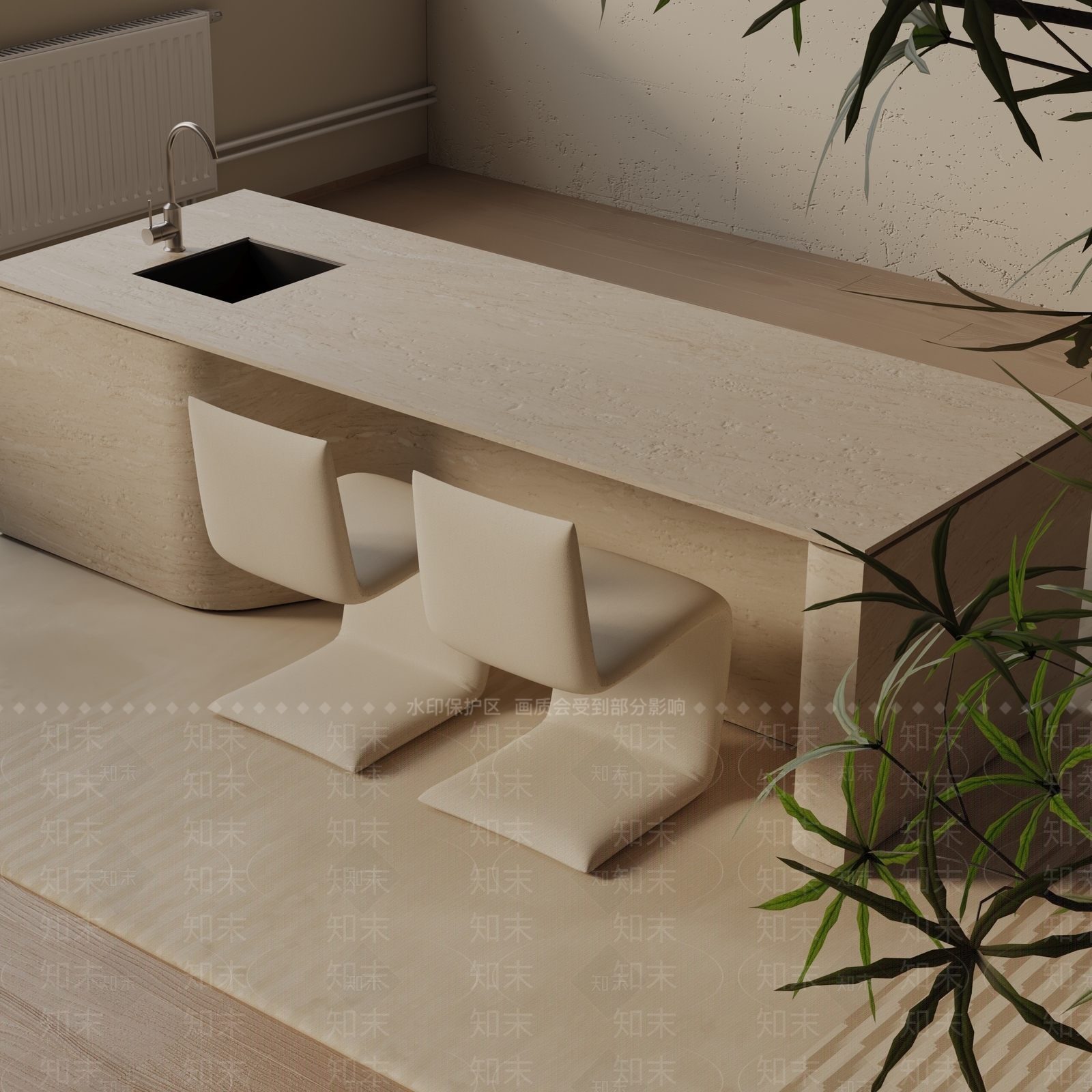 现代餐桌3D模型下载【ID:1193081606】