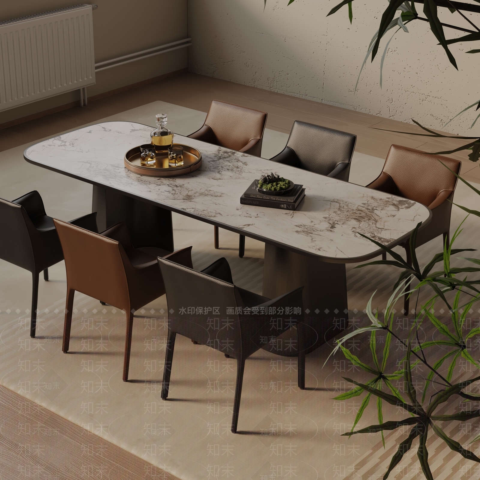 现代餐桌3D模型下载【ID:1193081855】