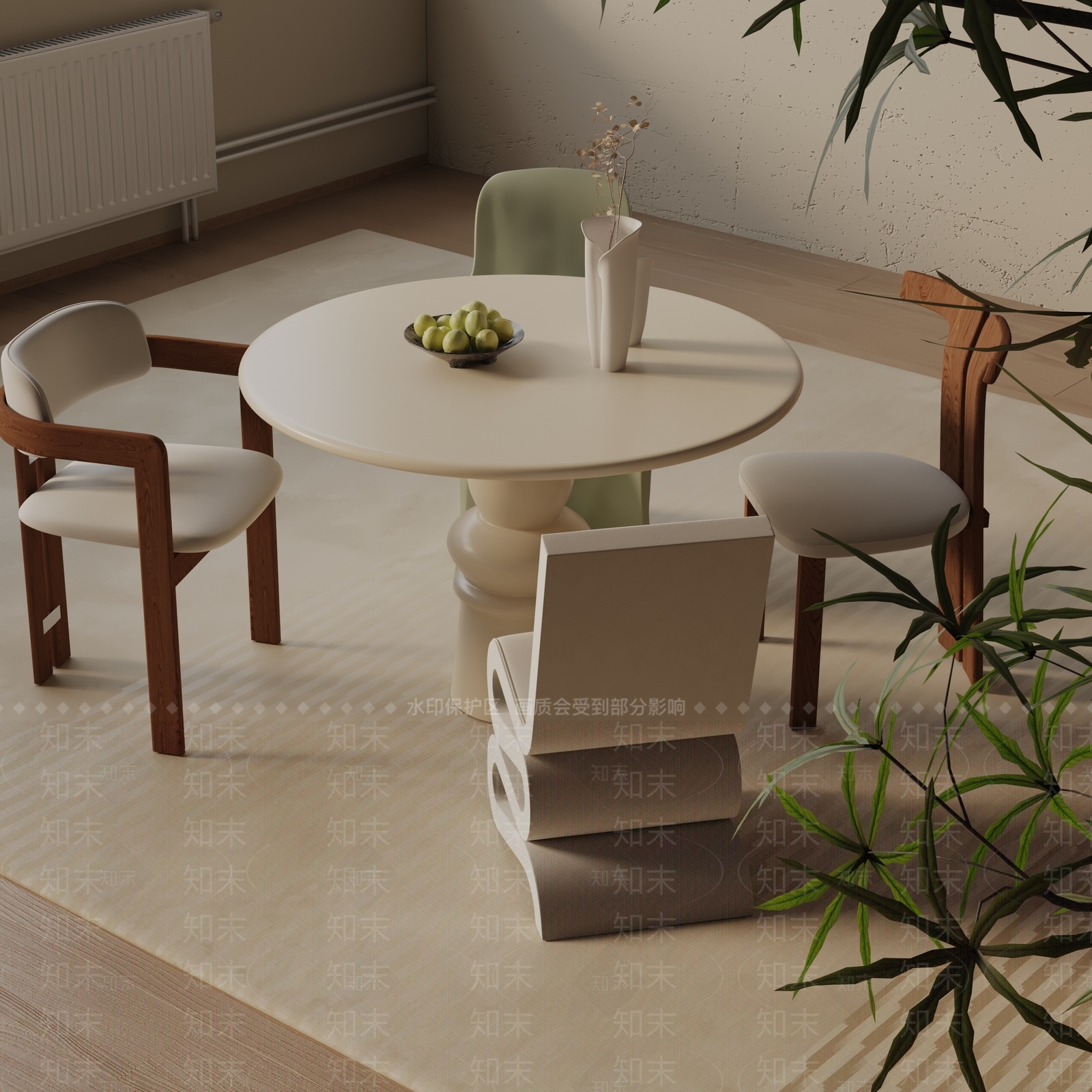 现代餐桌3D模型下载【ID:1193082990】