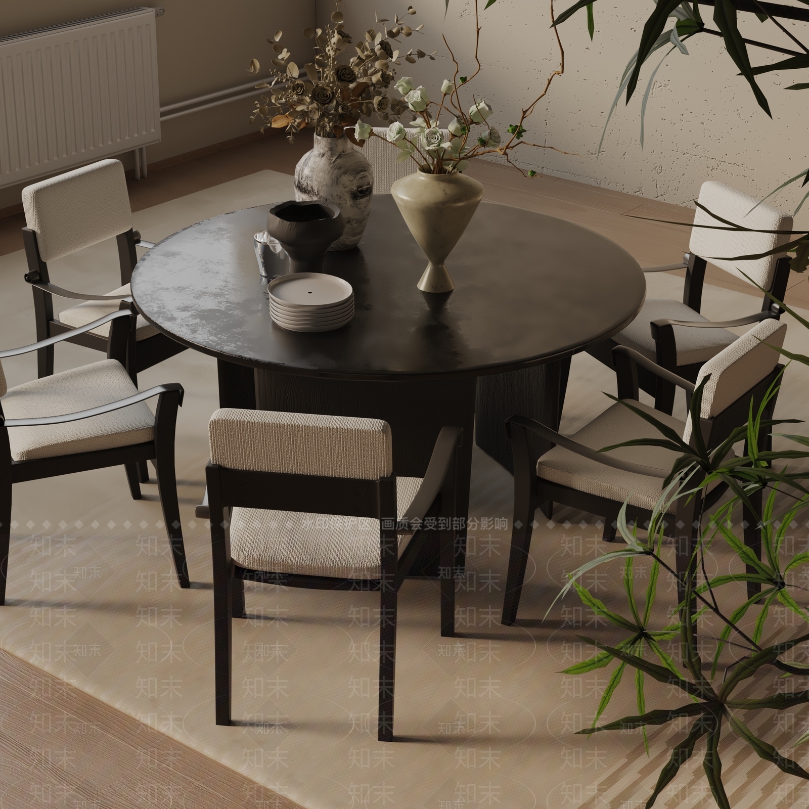 现代餐桌3D模型下载【ID:1193083163】