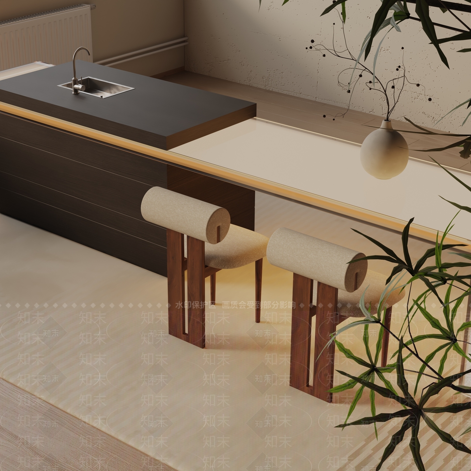 现代餐桌3D模型下载【ID:1193083397】