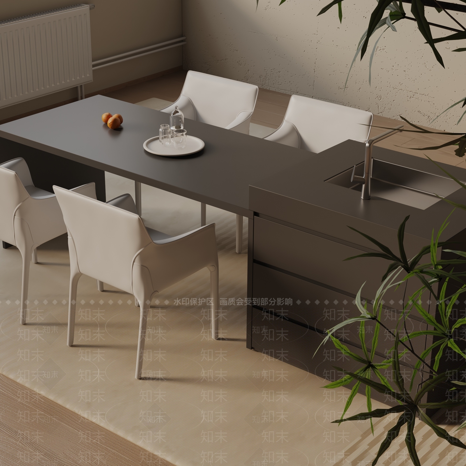 现代餐桌3D模型下载【ID:1193083699】