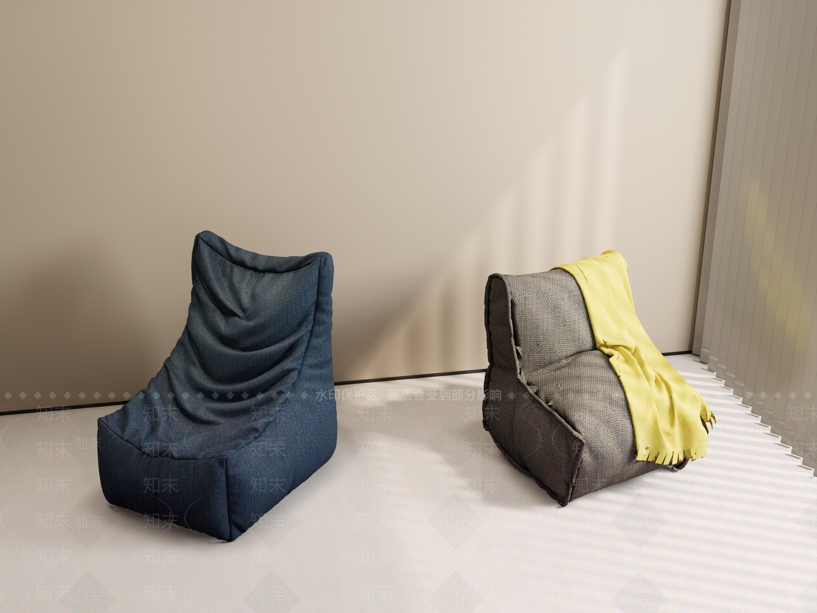 现代单人沙发3D模型下载【ID:1193087106】