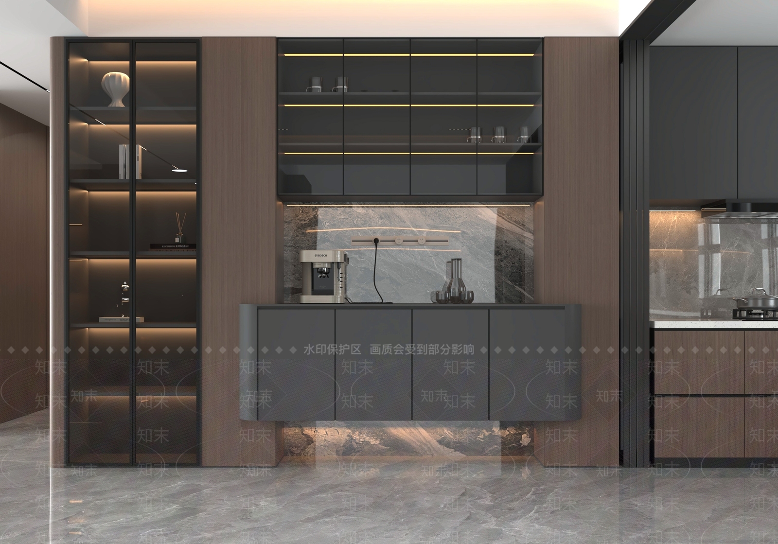 现代意式餐边柜3D模型下载【ID:1193090658】