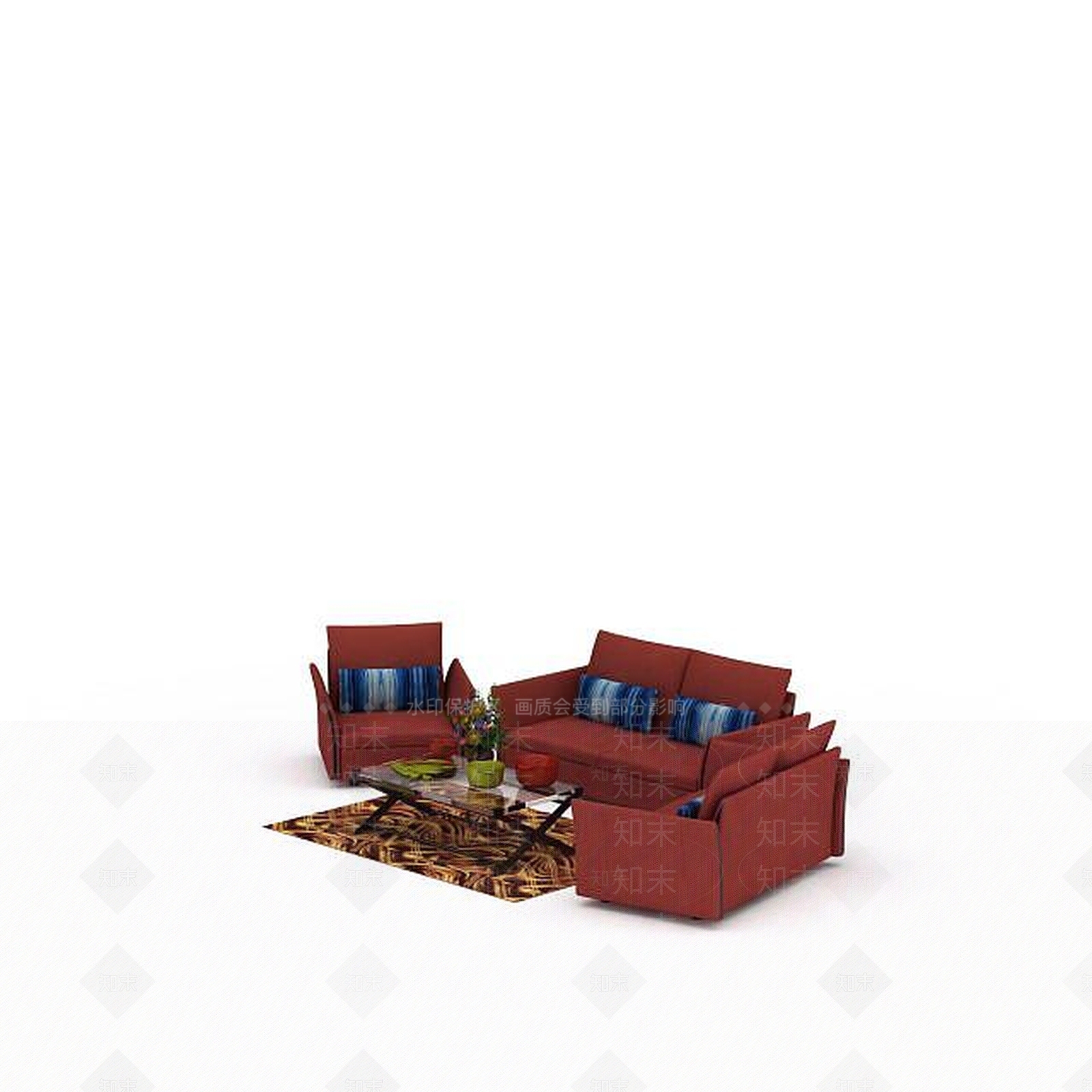 现代双人沙发3D模型下载【ID:1193092992】