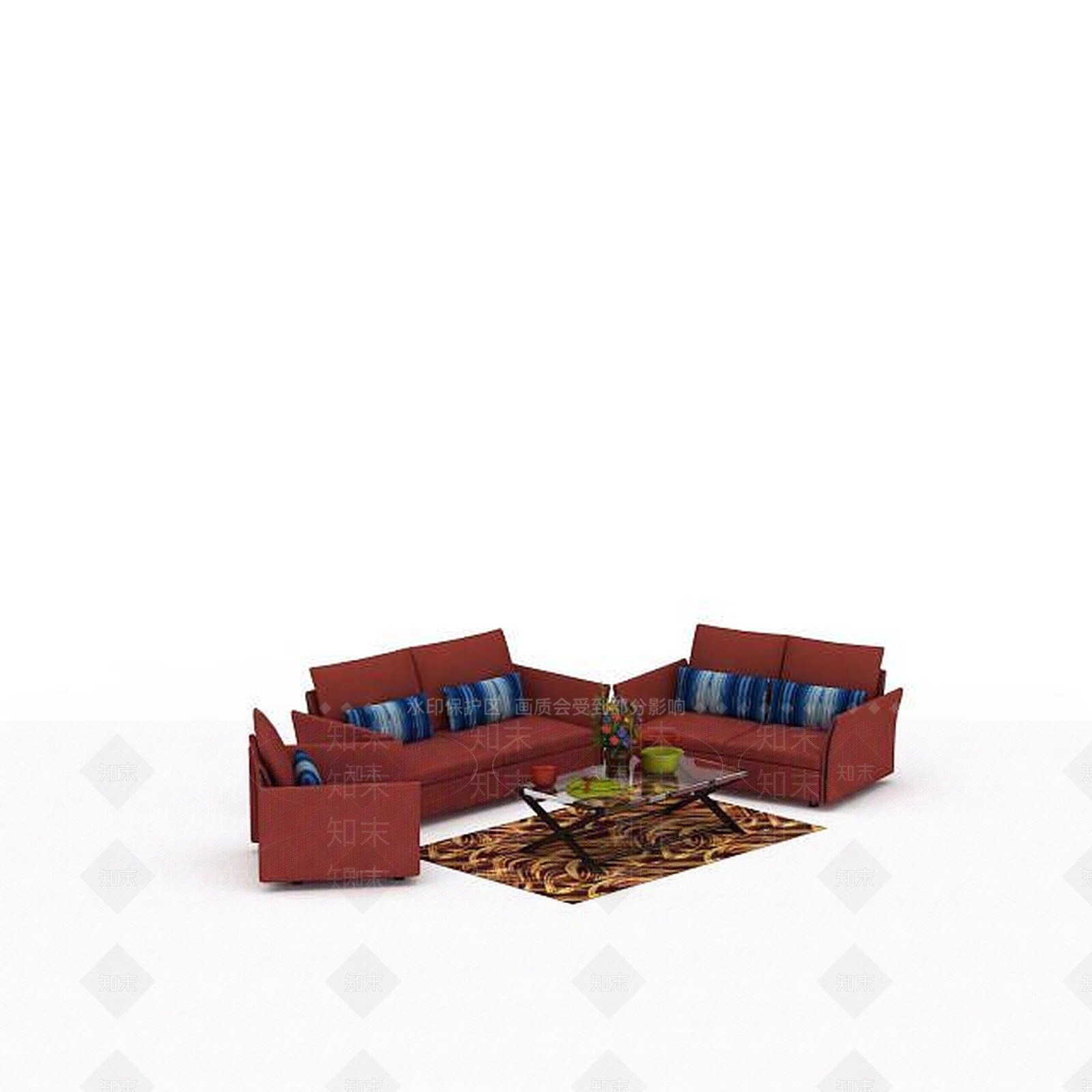 现代双人沙发3D模型下载【ID:1193092992】