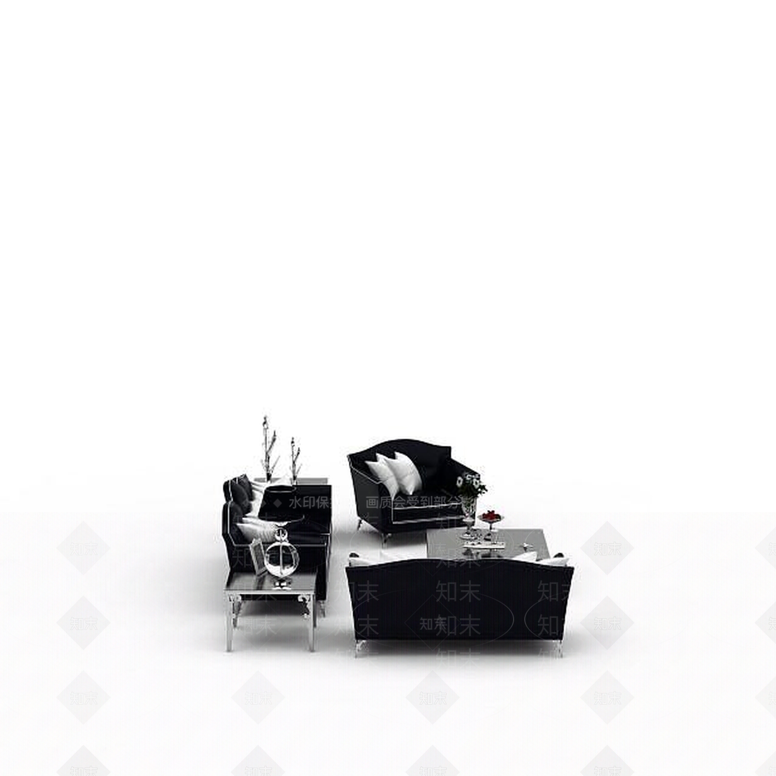 现代双人沙发3D模型下载【ID:1193093221】