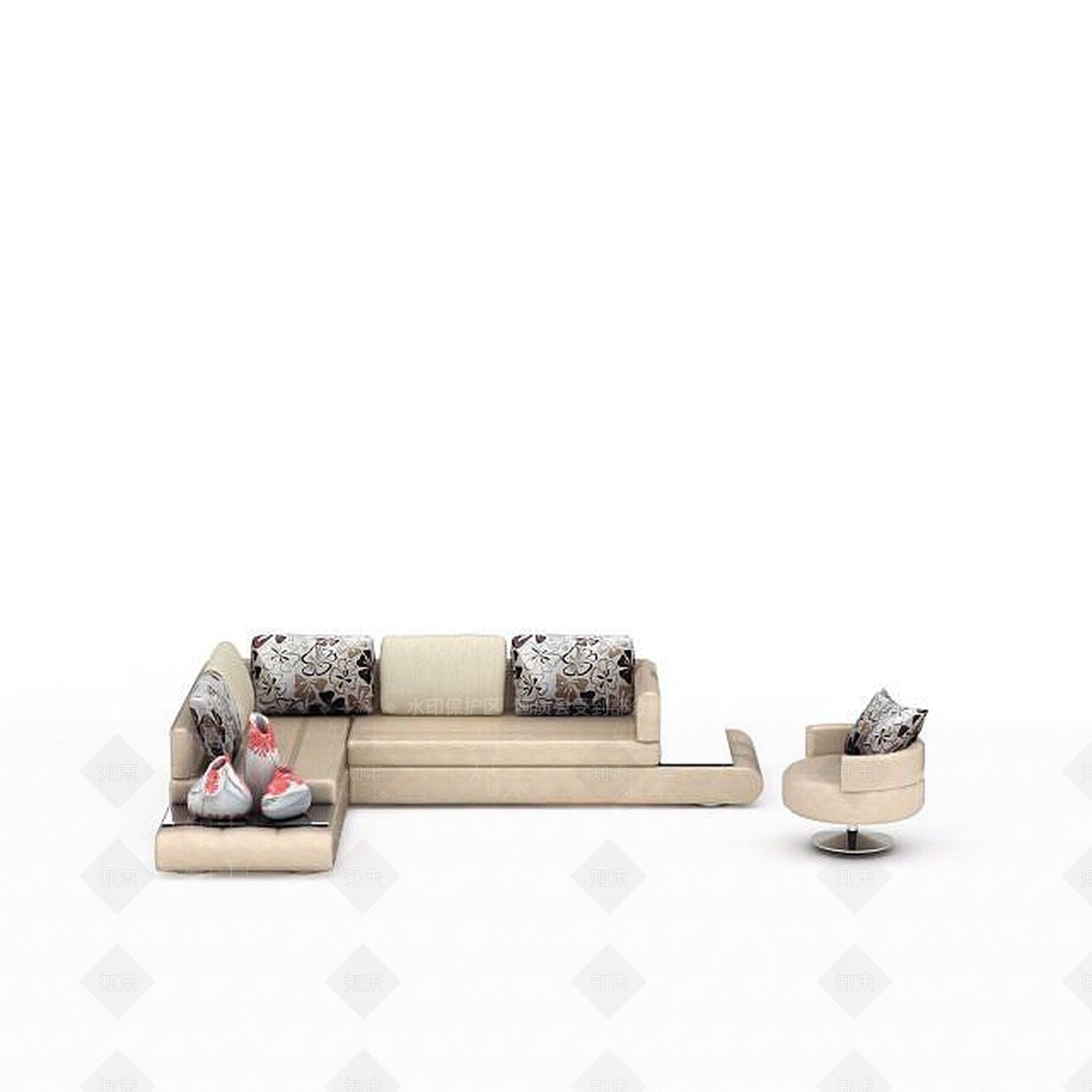 现代双人沙发3D模型下载【ID:1193093267】