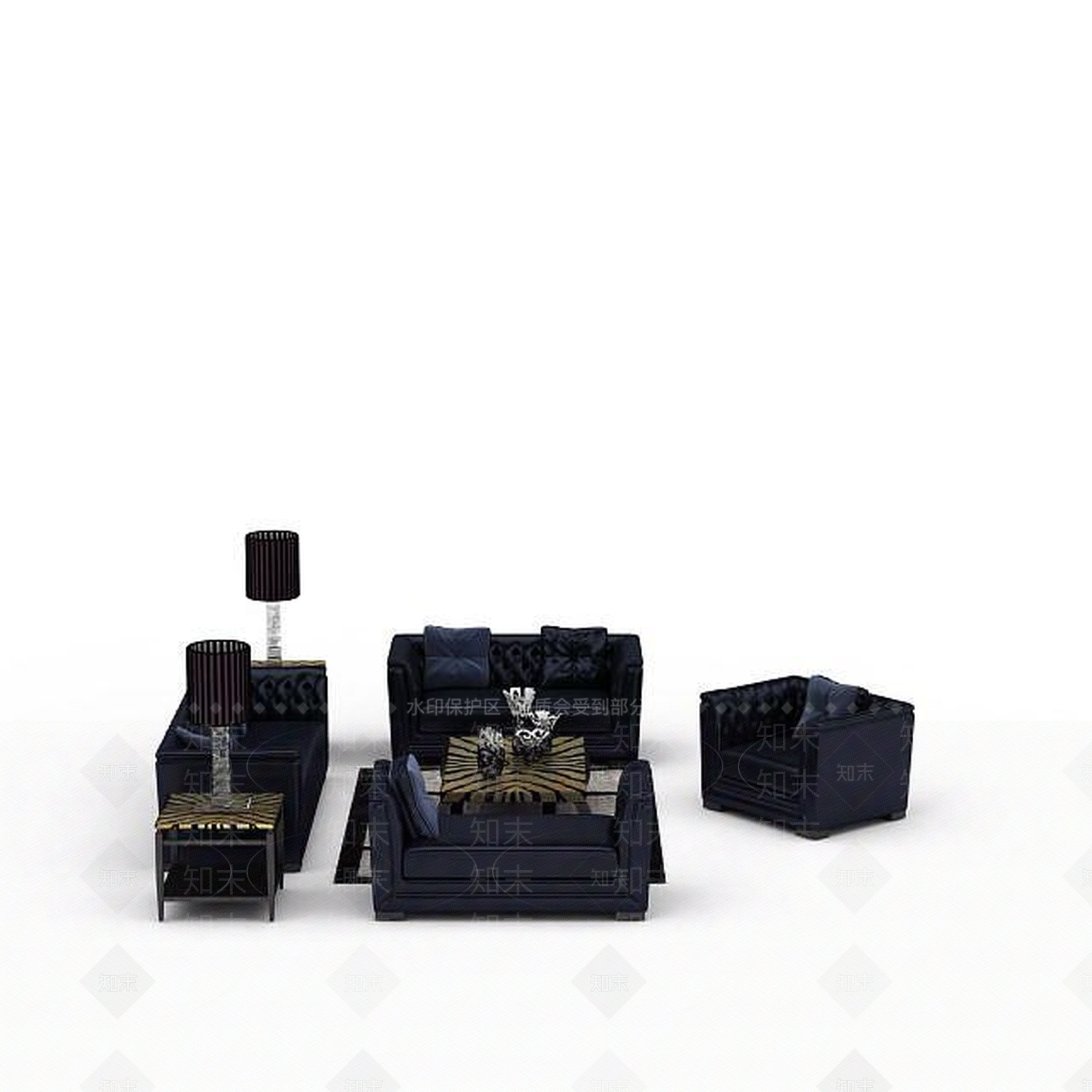 现代双人沙发3D模型下载【ID:1193093324】