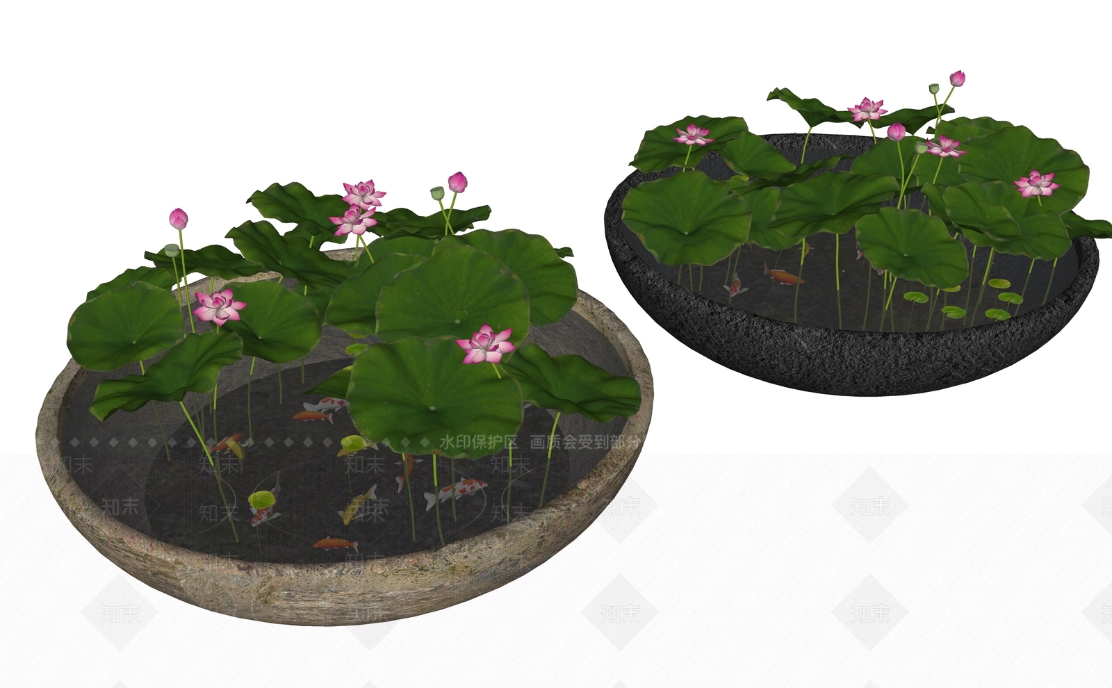 现代新中式水景SU模型下载【ID:1193093594】